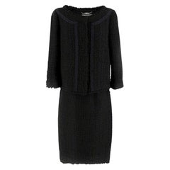 Alberta Ferretti Black Tweed Jacket & Skirt	- Size US 8