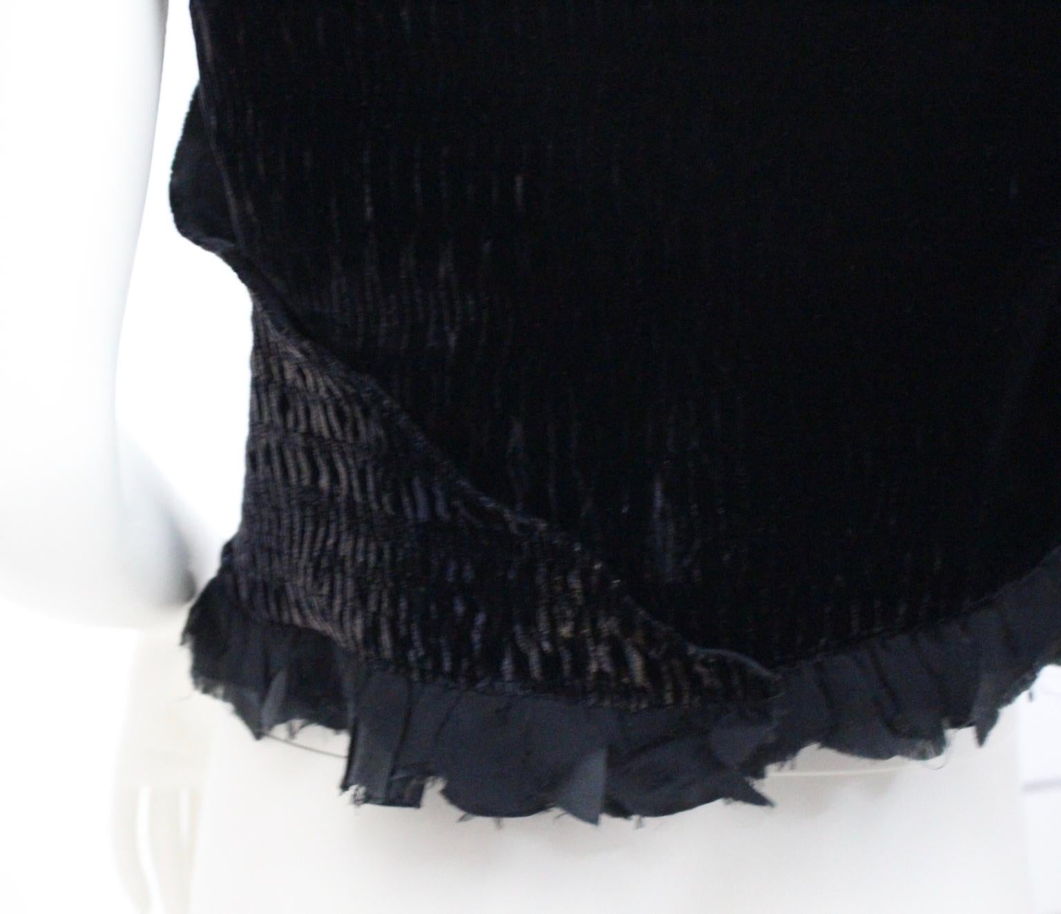 Alberta Ferretti Black Velvet and Silk Top Italy For Sale 7