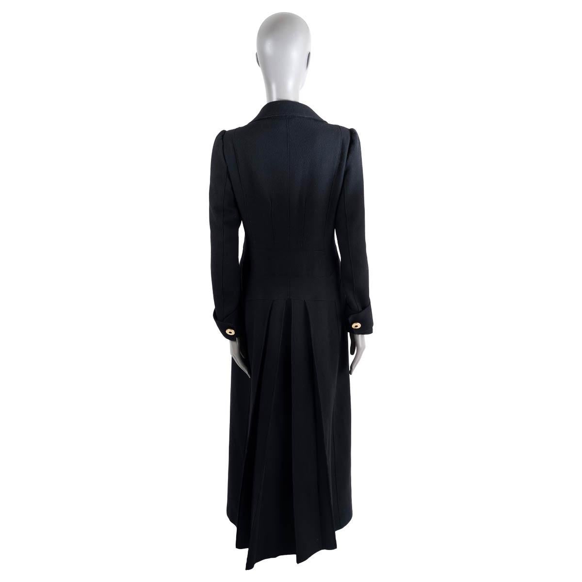 Black ALBERTA FERRETTI black wool FLARED MAXI Coat Jacket 44 L For Sale