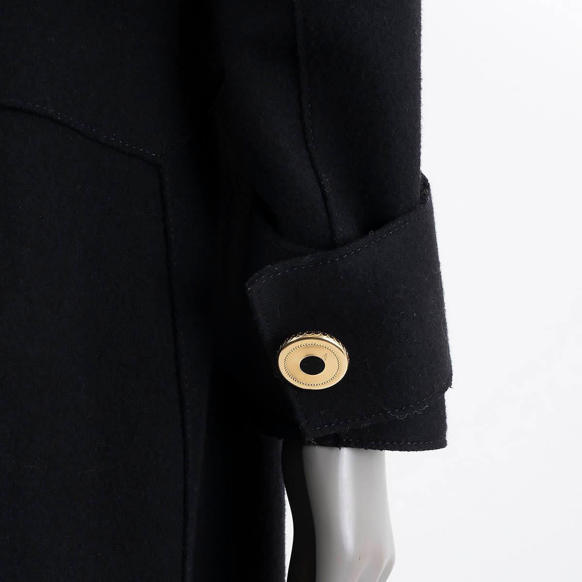 Women's ALBERTA FERRETTI black wool FLARED MAXI Coat Jacket 44 L For Sale