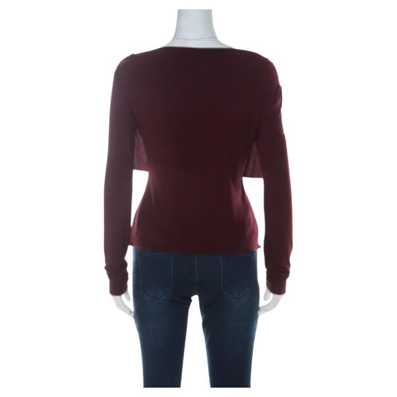 Avec ce haut Alberta Ferretti, faites du confort et du style votre priorité. Célébrez la mode sans effort avec cette pièce bordeaux. Confectionné dans des tissus de qualité, ce haut à manches longues vous permettra d'être aussi belle que vous vous