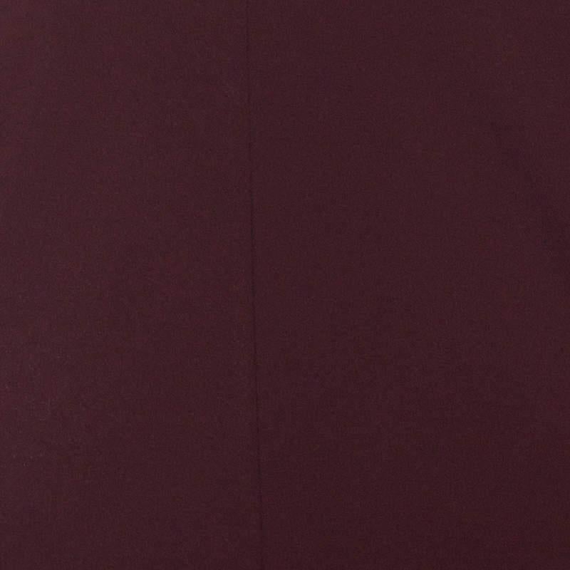 Alberta Ferretti Burgundy Cowl Neck Long Sleeve Top M In Excellent Condition In Dubai, Al Qouz 2