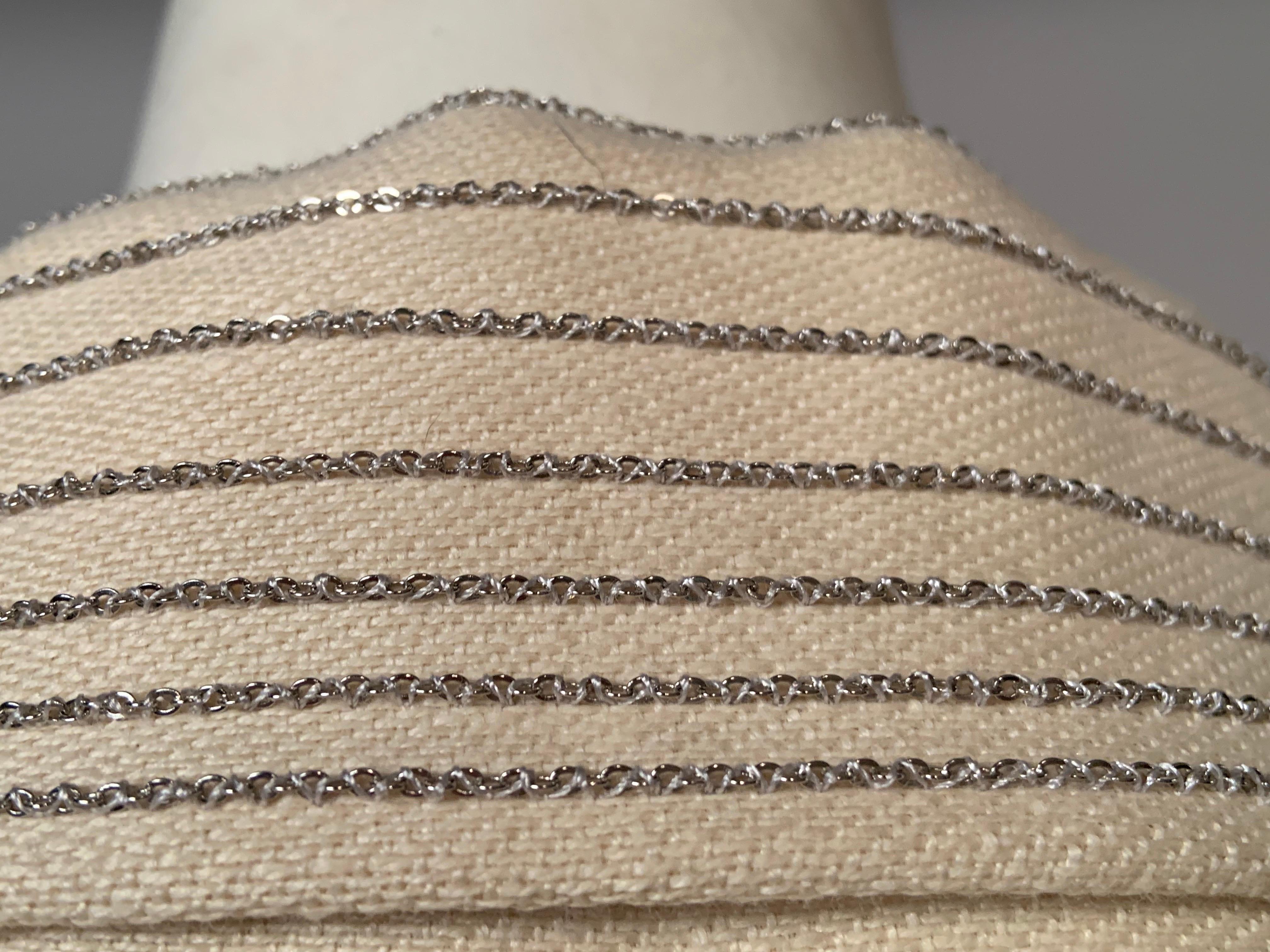 Alberta Ferretti Chain Embellished Hemp Coat For Sale 6