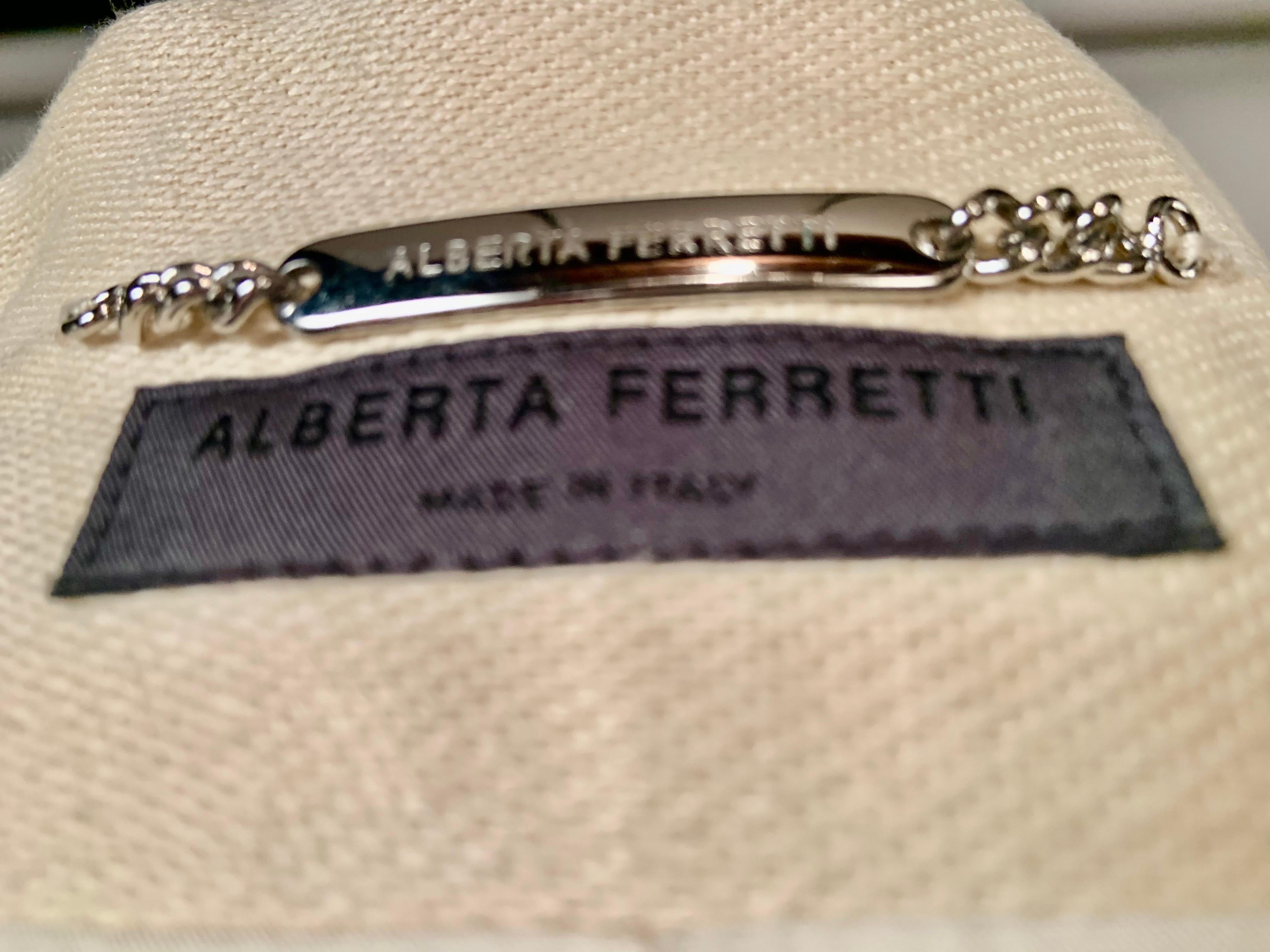 Alberta Ferretti Chain Embellished Hemp Coat For Sale 9