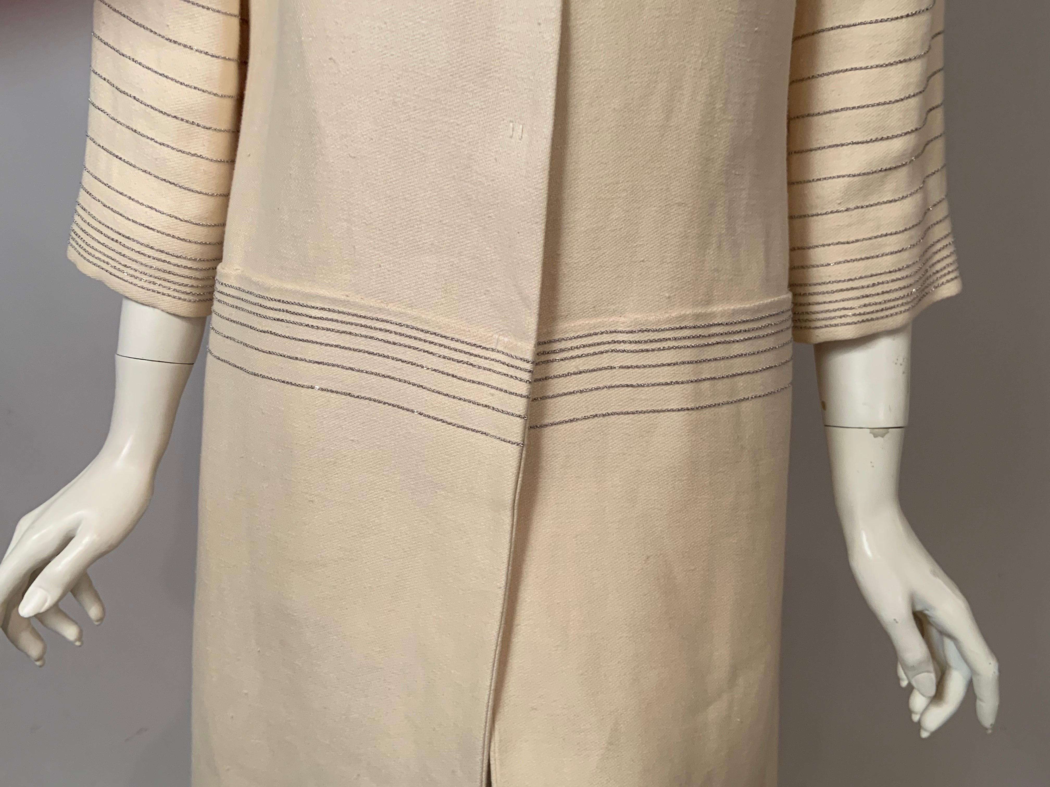 Beige Alberta Ferretti Chain Embellished Hemp Coat For Sale