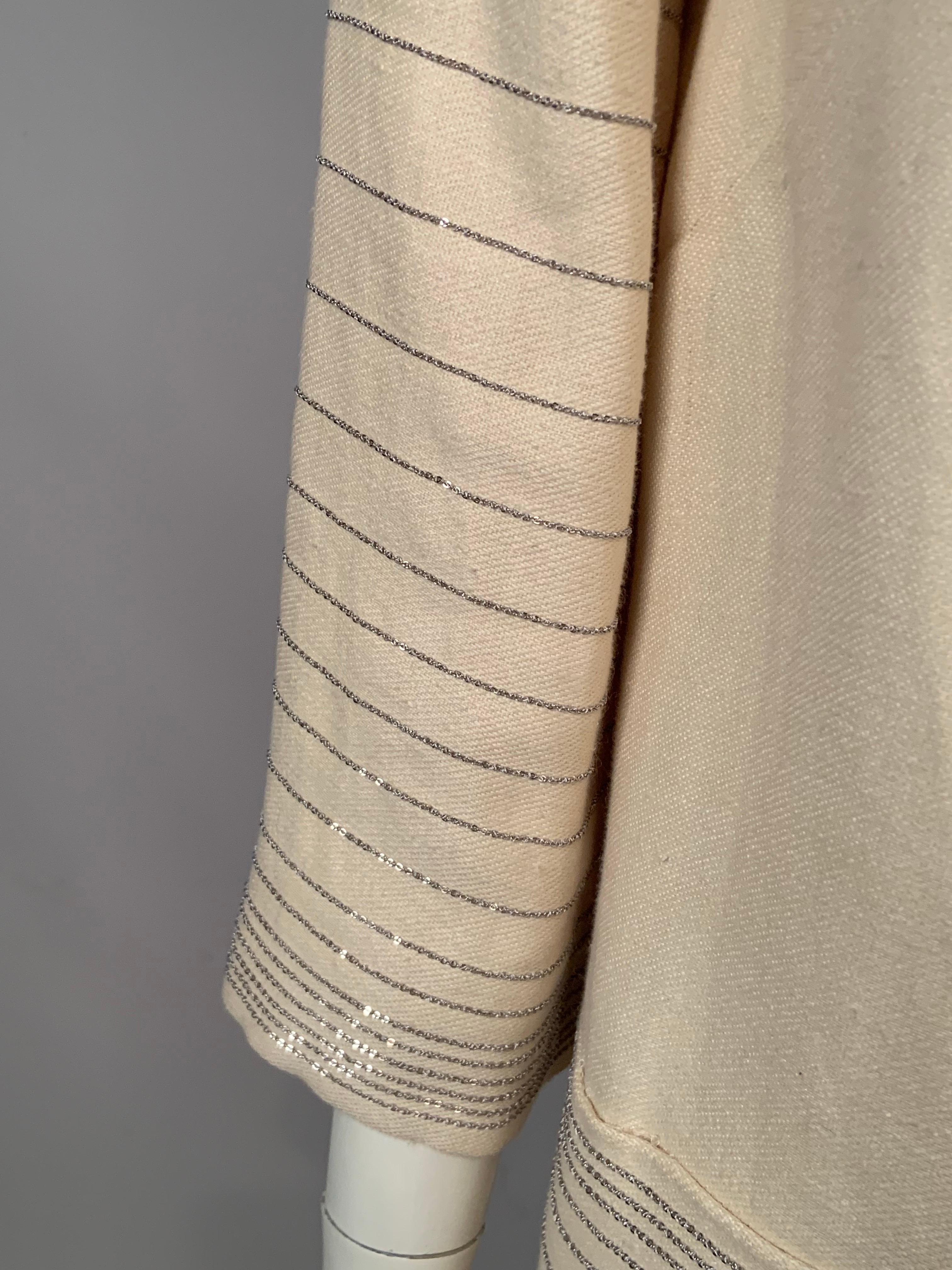 Alberta Ferretti Chain Embellished Hemp Coat In Excellent Condition For Sale In New Hope, PA