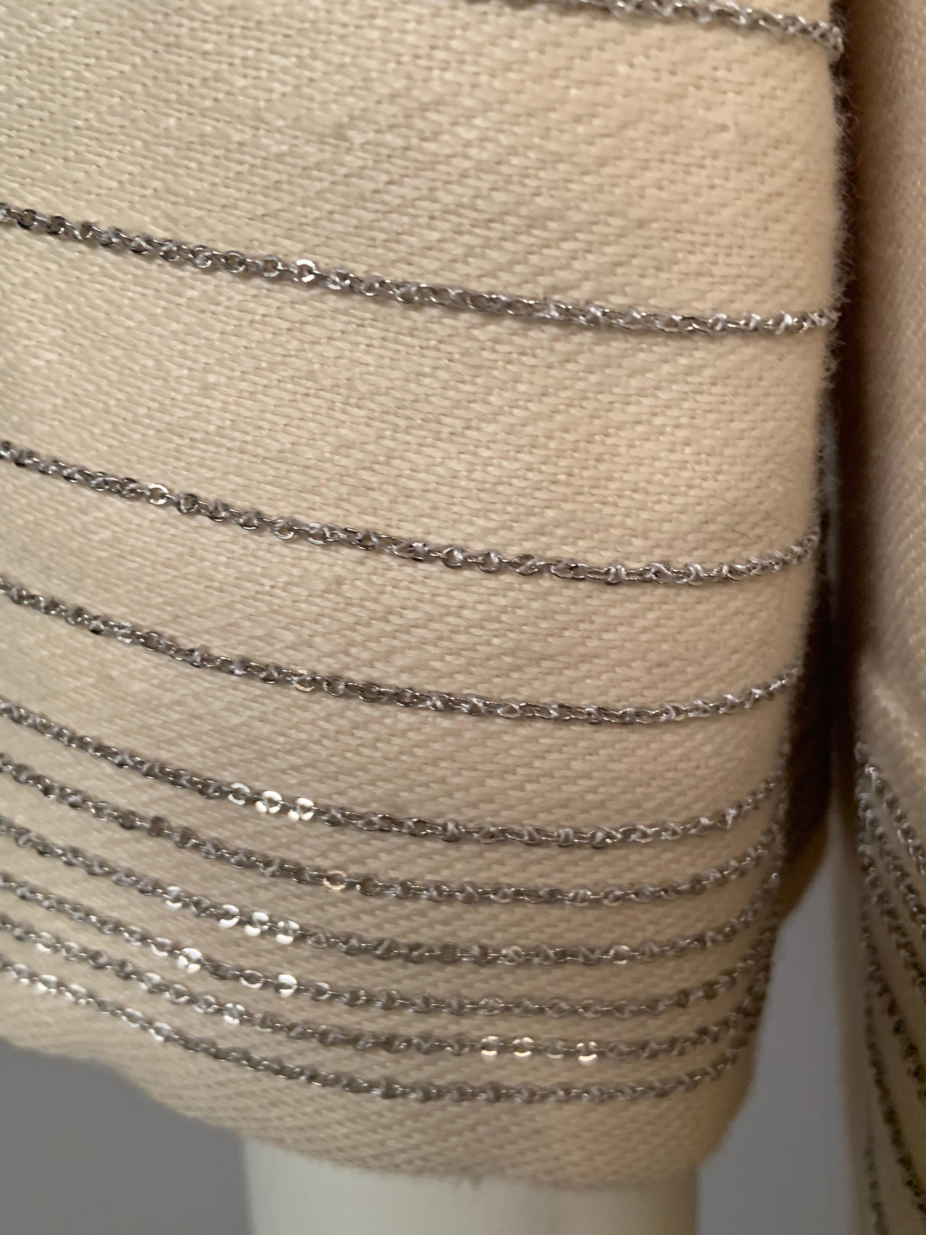 Alberta Ferretti Chain Embellished Hemp Coat For Sale 1