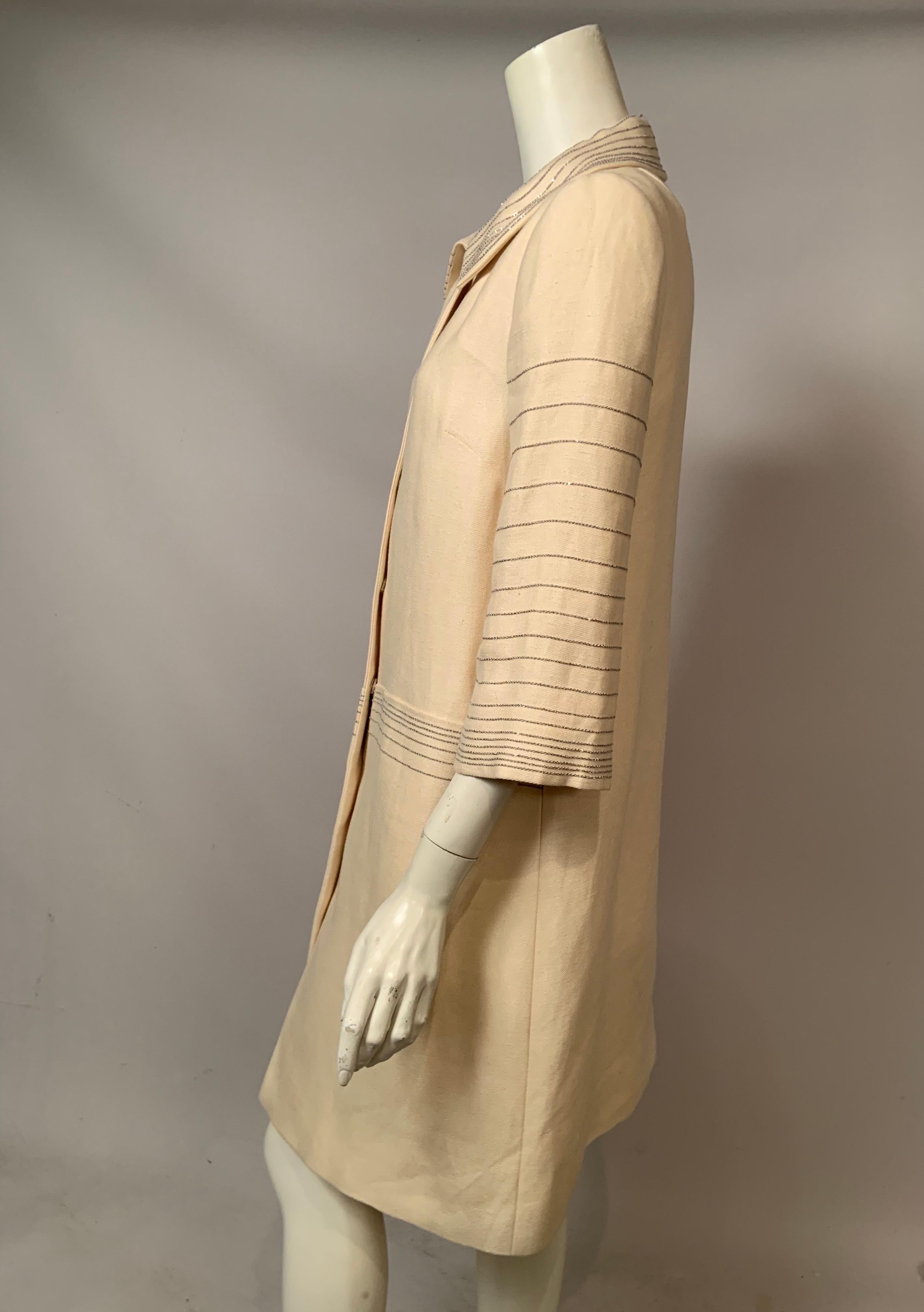 Alberta Ferretti Chain Embellished Hemp Coat For Sale 2