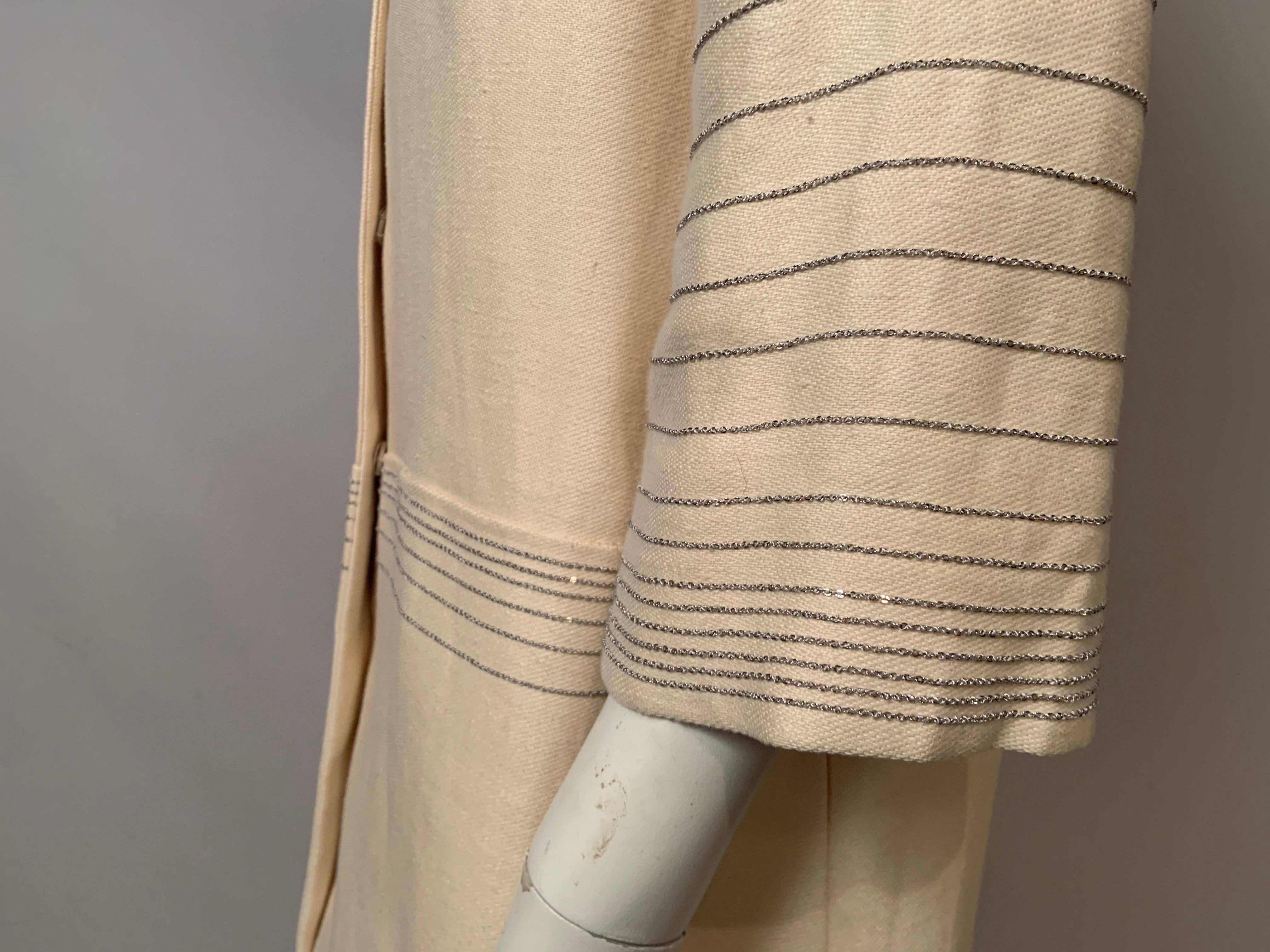 Alberta Ferretti Chain Embellished Hemp Coat For Sale 3