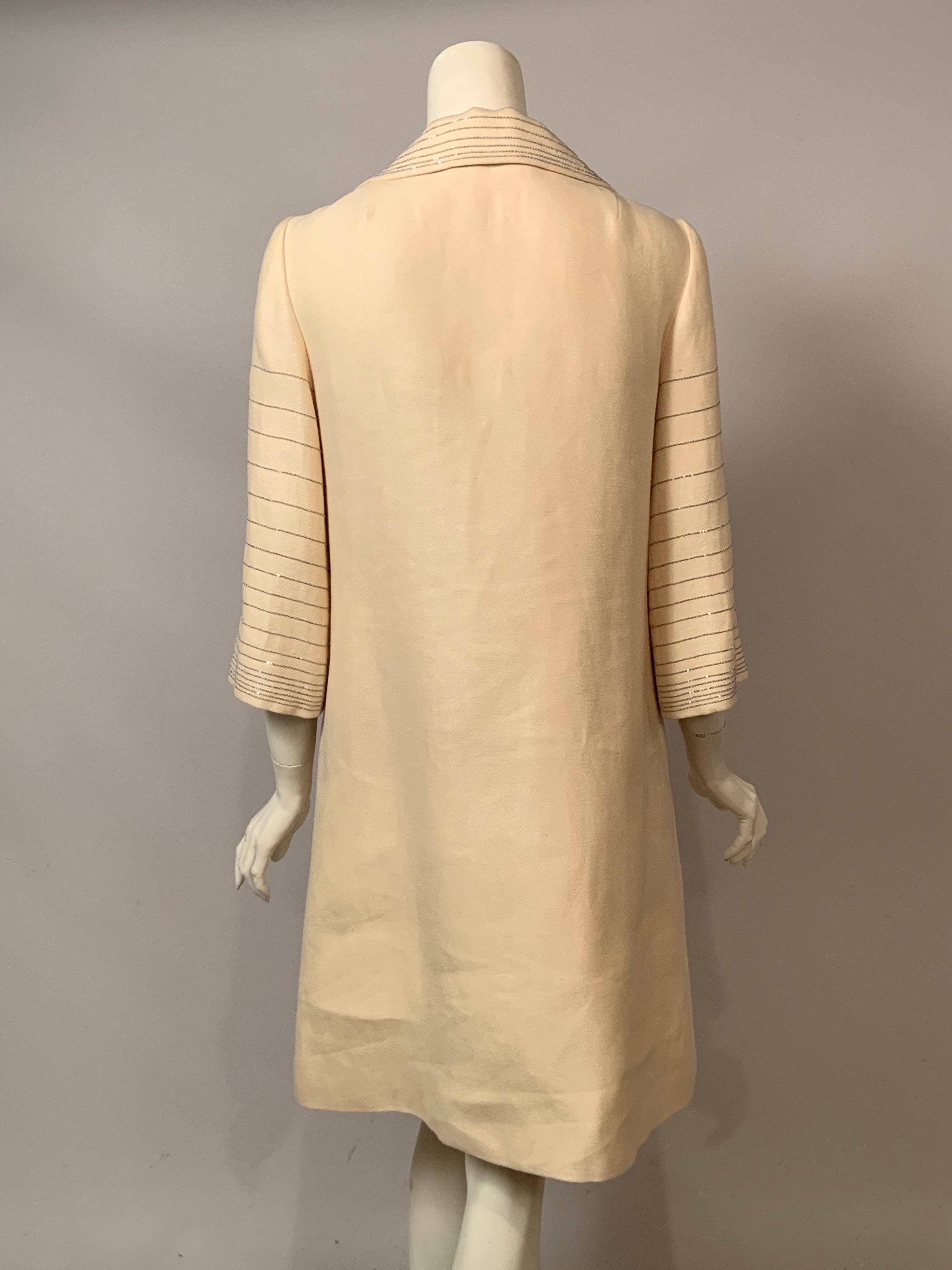 Alberta Ferretti Chain Embellished Hemp Coat For Sale 4