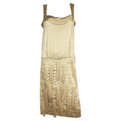 Alberta Ferretti Champagne Gold Fringe Silk Dress, SS 2009
