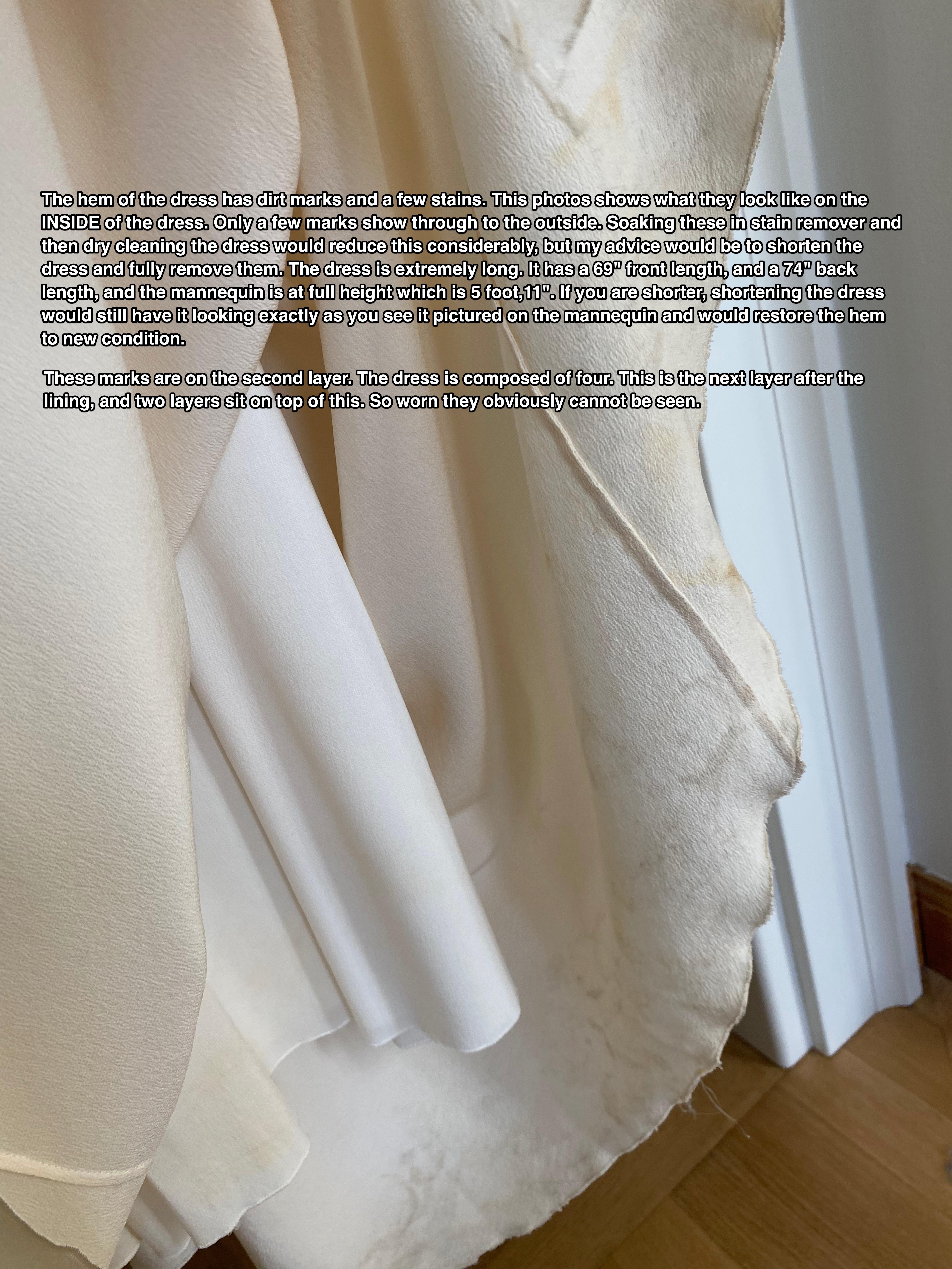 Alberta Ferretti Creme Elfenbein floral Perle Seide geschichtet Hochzeit Zug Kleid Kleid 6
