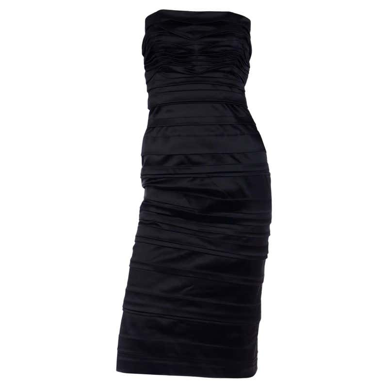 Alberta Ferretti Black Velvet Evening Dress With Sequins and Beads For ...