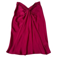 Alberta Ferretti Draped Silk Skirt in Deep Fuchsia - We pay for import duty!