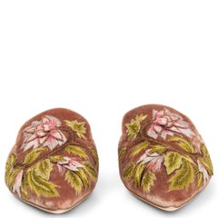 ALBERTA FERRETTI Mules plates rose poussiéreux en velours marbré MIA 38