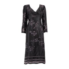 Alberta Ferretti geblümtes Jacquard-Midikleid Größe M