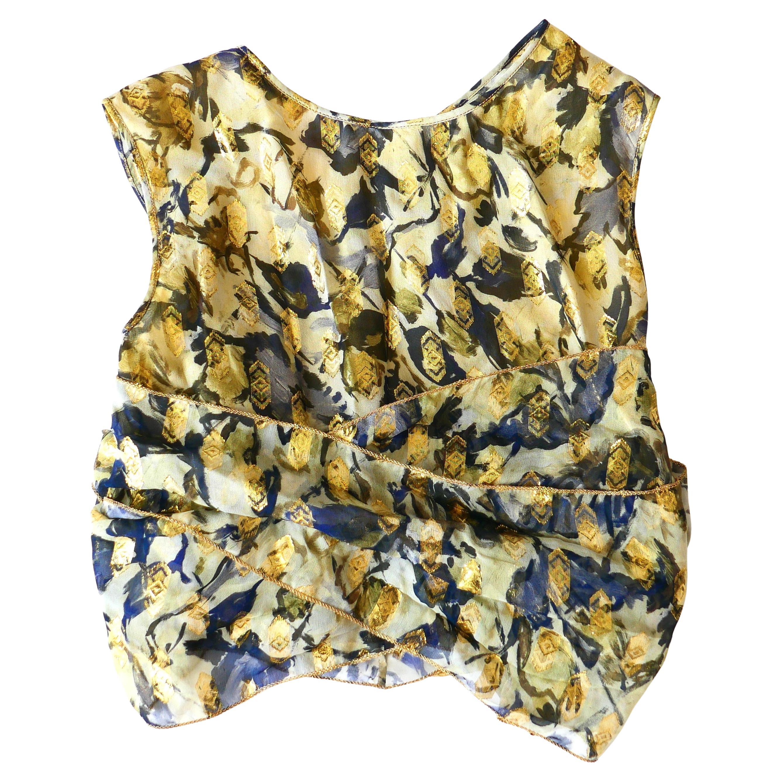 Alberta Ferretti Foliendruck gewickeltes Crop Top Resort 2016 im Angebot
