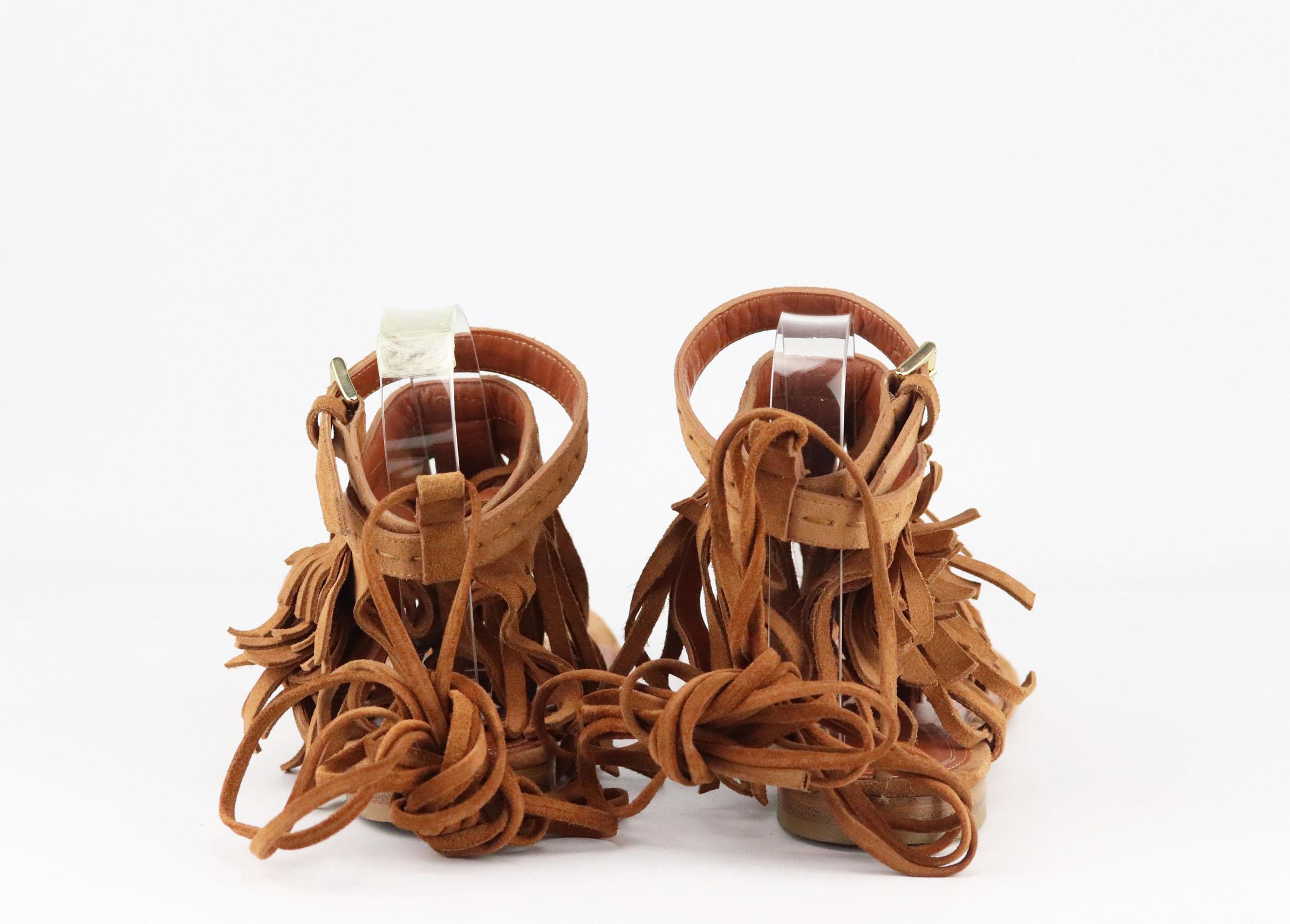 Sandalias de ante con flecos Alberta Ferretti en Bueno Estado en London, GB