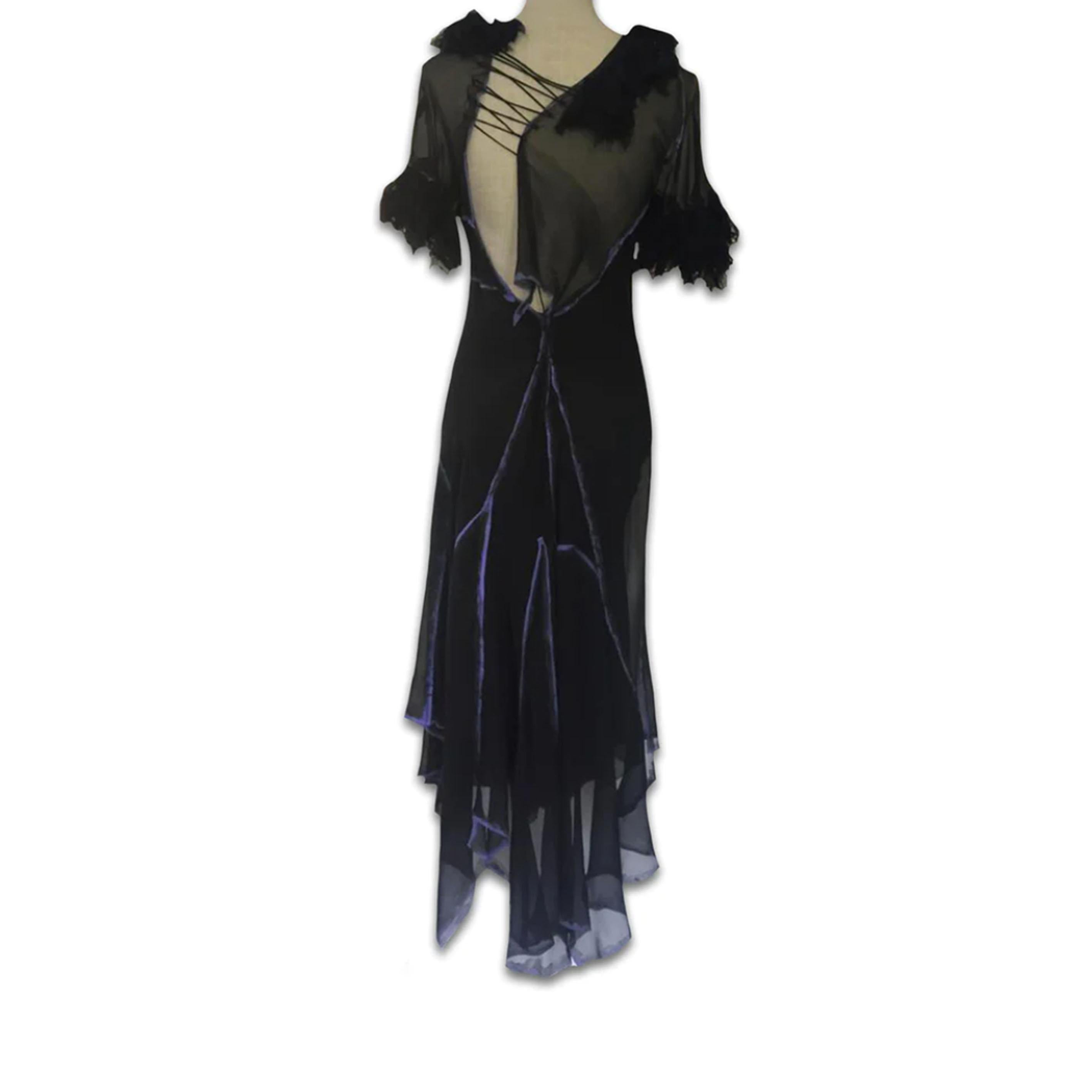 ALBERTA FERRETTI FW2002 Silk dress In Excellent Condition For Sale In Paris, FR