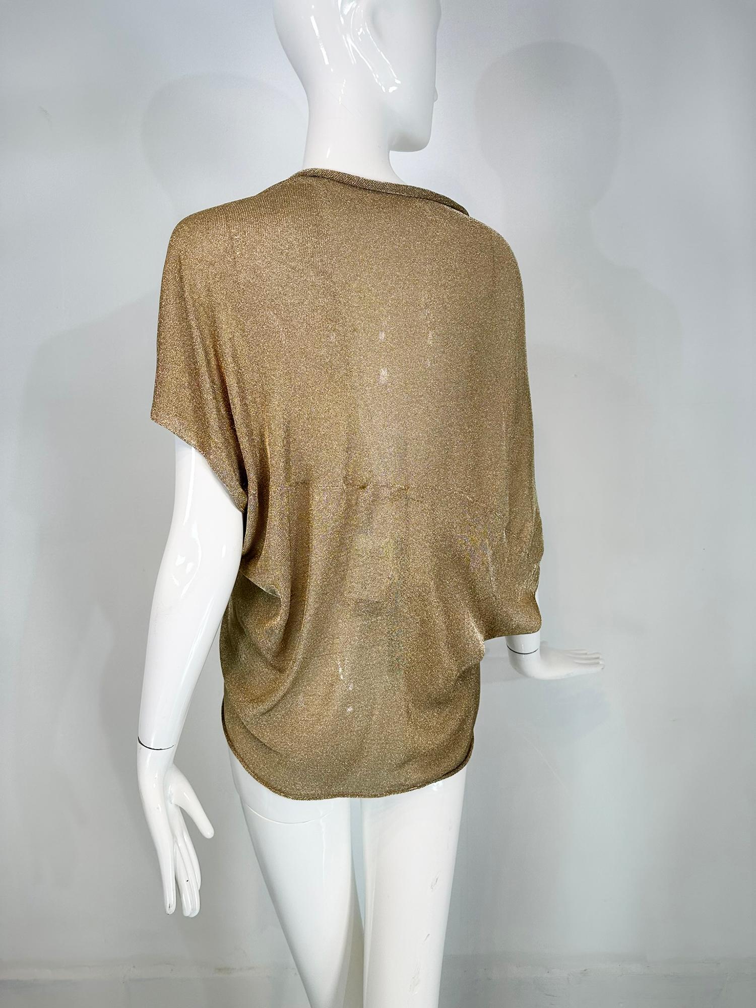 Alberta Ferretti - Cache-nez drapé asymétrique en tricot métallisé doré   en vente 2