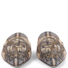 ALBERTA FERRETTI Mules plates grises à motifs floraux MIA FLORAL 38