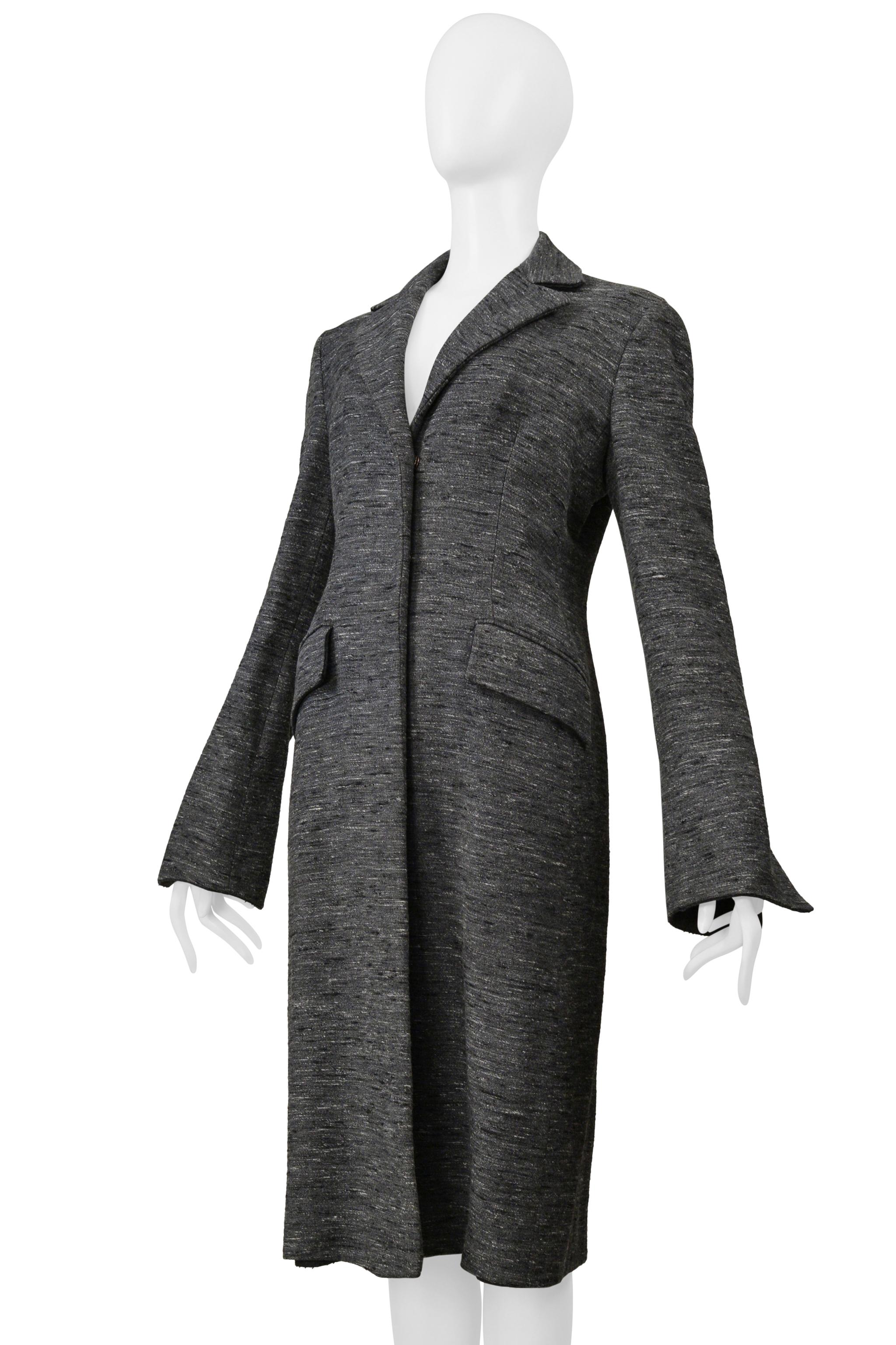 Noir Alberta Ferretti Manteau mélangé gris en vente