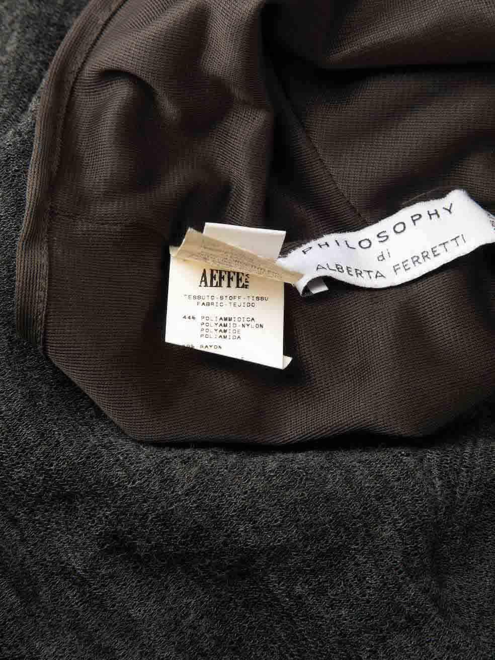 Alberta Ferretti Grey Sheer Maxi Dress Size S For Sale 3