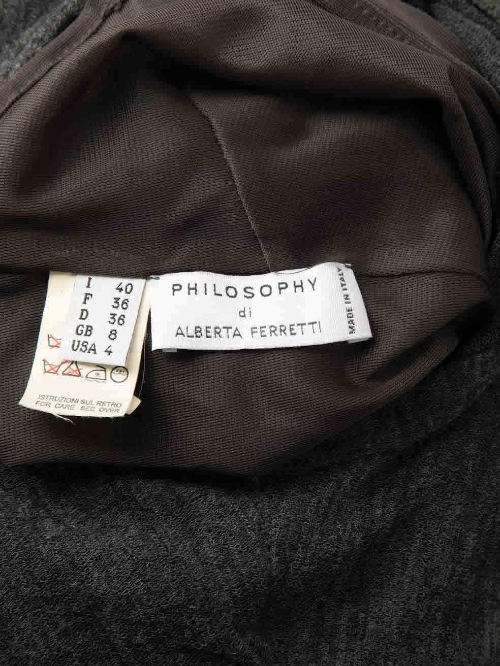 Alberta Ferretti Grey Sheer Maxi Dress Size S For Sale 4