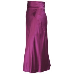 Alberta Ferretti - Jupe sexy en soie violette à taille haute et aux motifs complexes