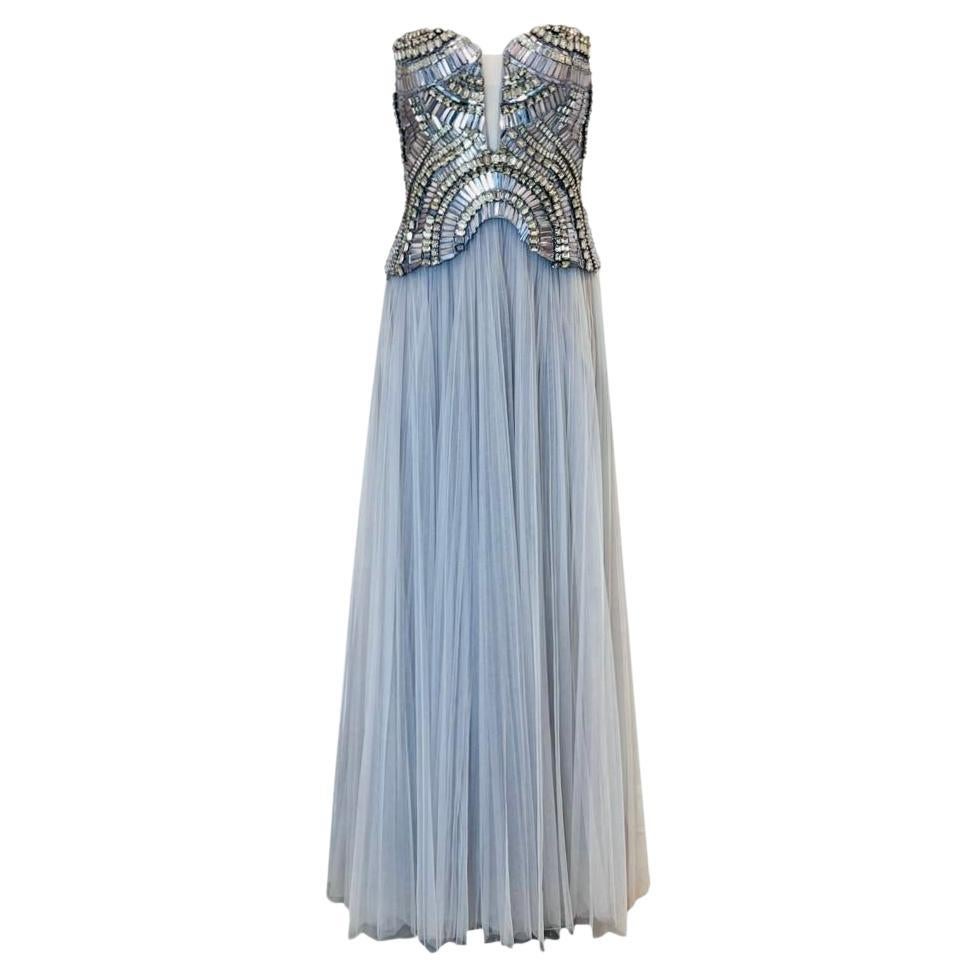 Alberta Ferretti Limited Edition Crystal & Bead Tulle Gown