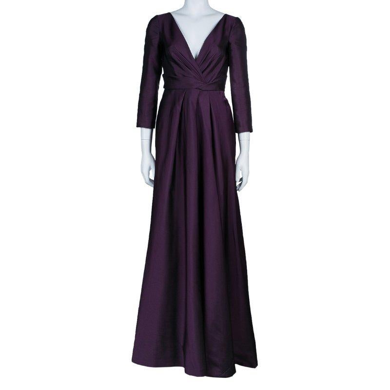 Black Alberta Ferretti Limited Edition Purple Silk Gown S