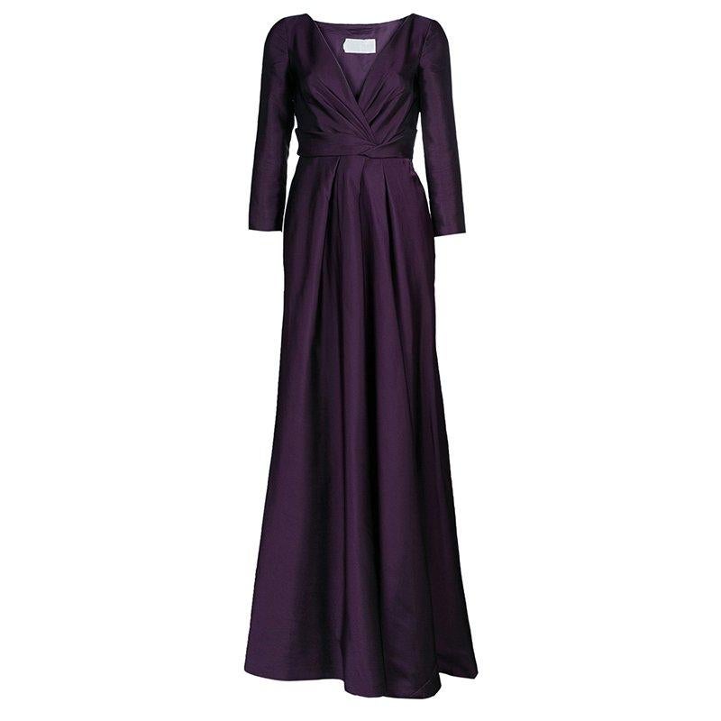 Black Alberta Ferretti Limited Edition Purple Silk Gown S