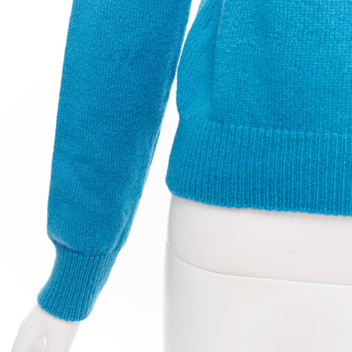 ALBERTA FERRETTI Live YOur Dream blue pink cashmere cropped sweater IT38 XS For Sale 3