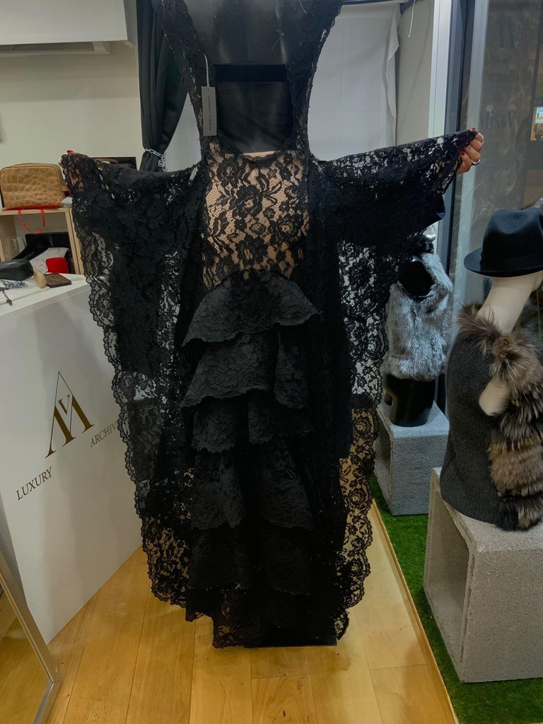 Alberta Ferretti Long black Dress For Sale at 1stDibs