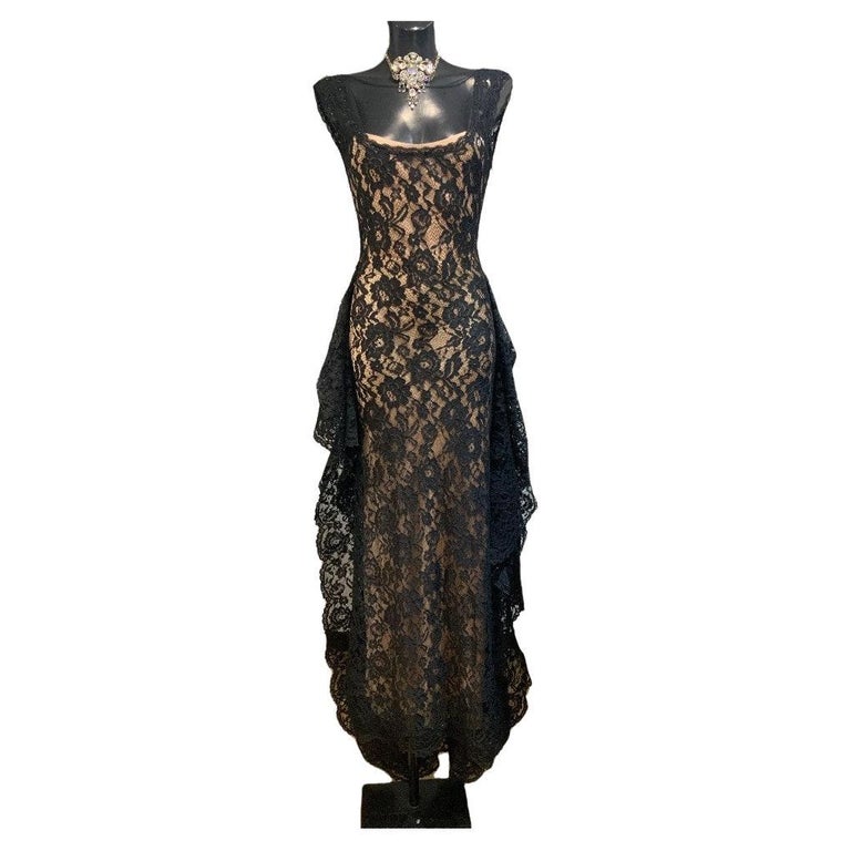 Alberta Ferretti Long black Dress For Sale at 1stDibs