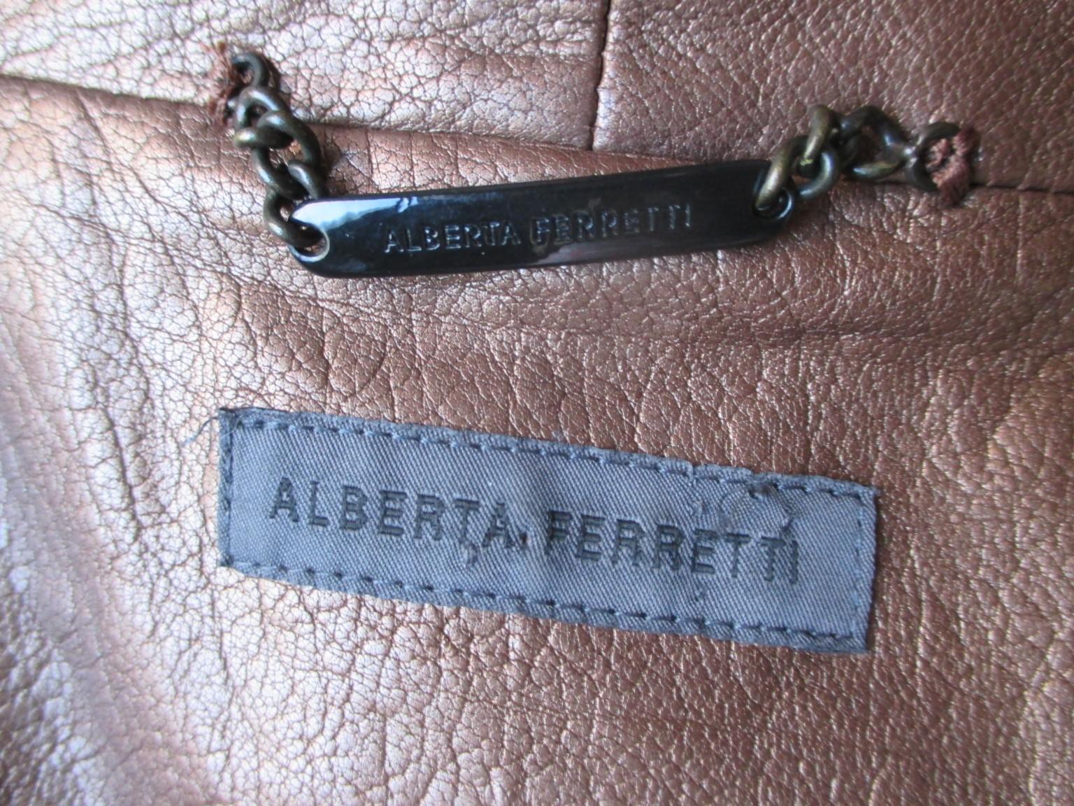 Black Alberta Ferretti Metallic Fringe Leather Jacket For Sale