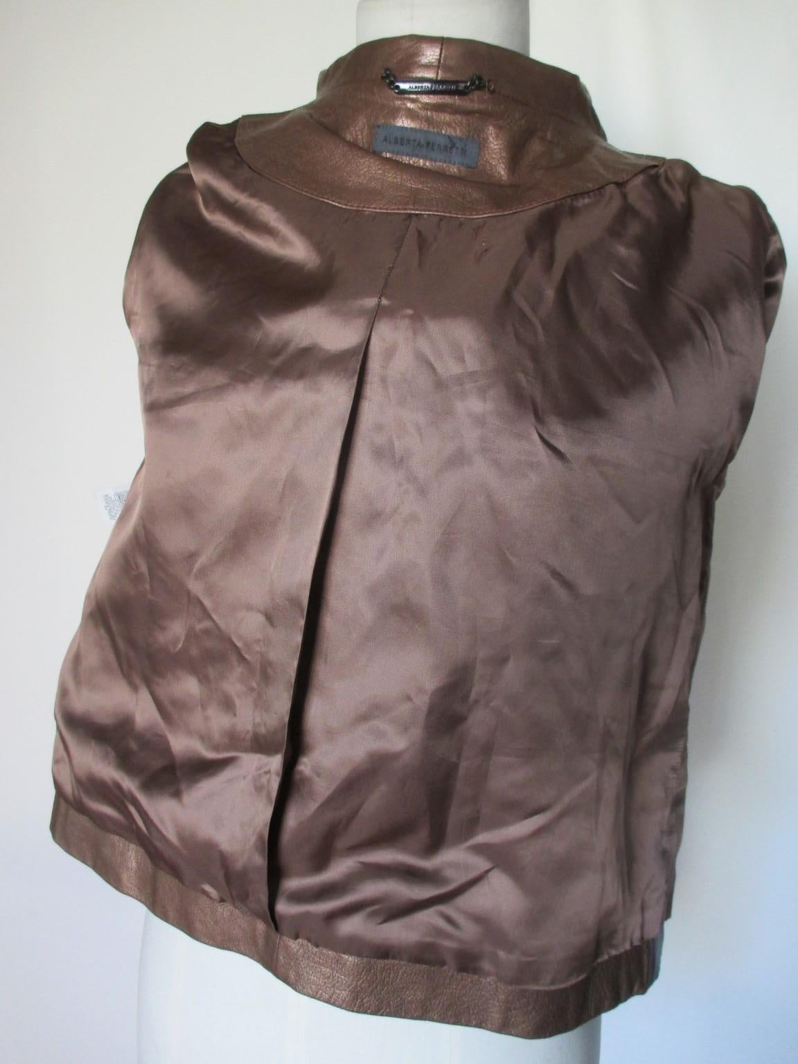 Alberta Ferretti Metallic Fringe Leather Jacket In Good Condition For Sale In Amsterdam, NL