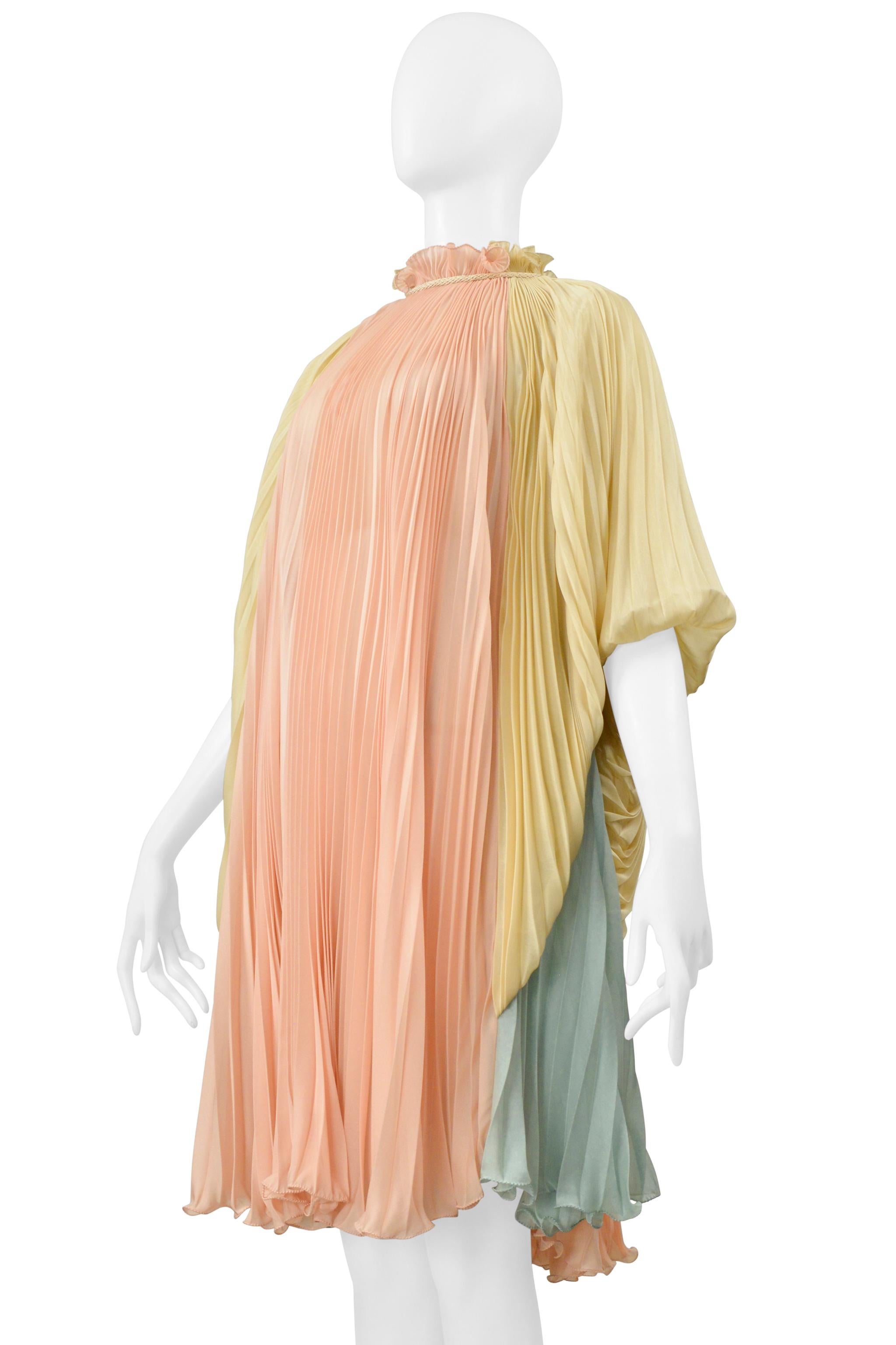 Women's Alberta Ferretti Multicolor Pastel Pleated Goddess Dress With Cord For Sale