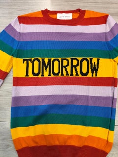 Alberta Ferretti mehrfarbiges Langarm-T-Shirt "Tomorrow" Größe 38