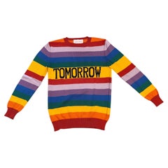 Alberta Ferretti mehrfarbiges Langarm-T-Shirt "Tomorrow" Größe 38