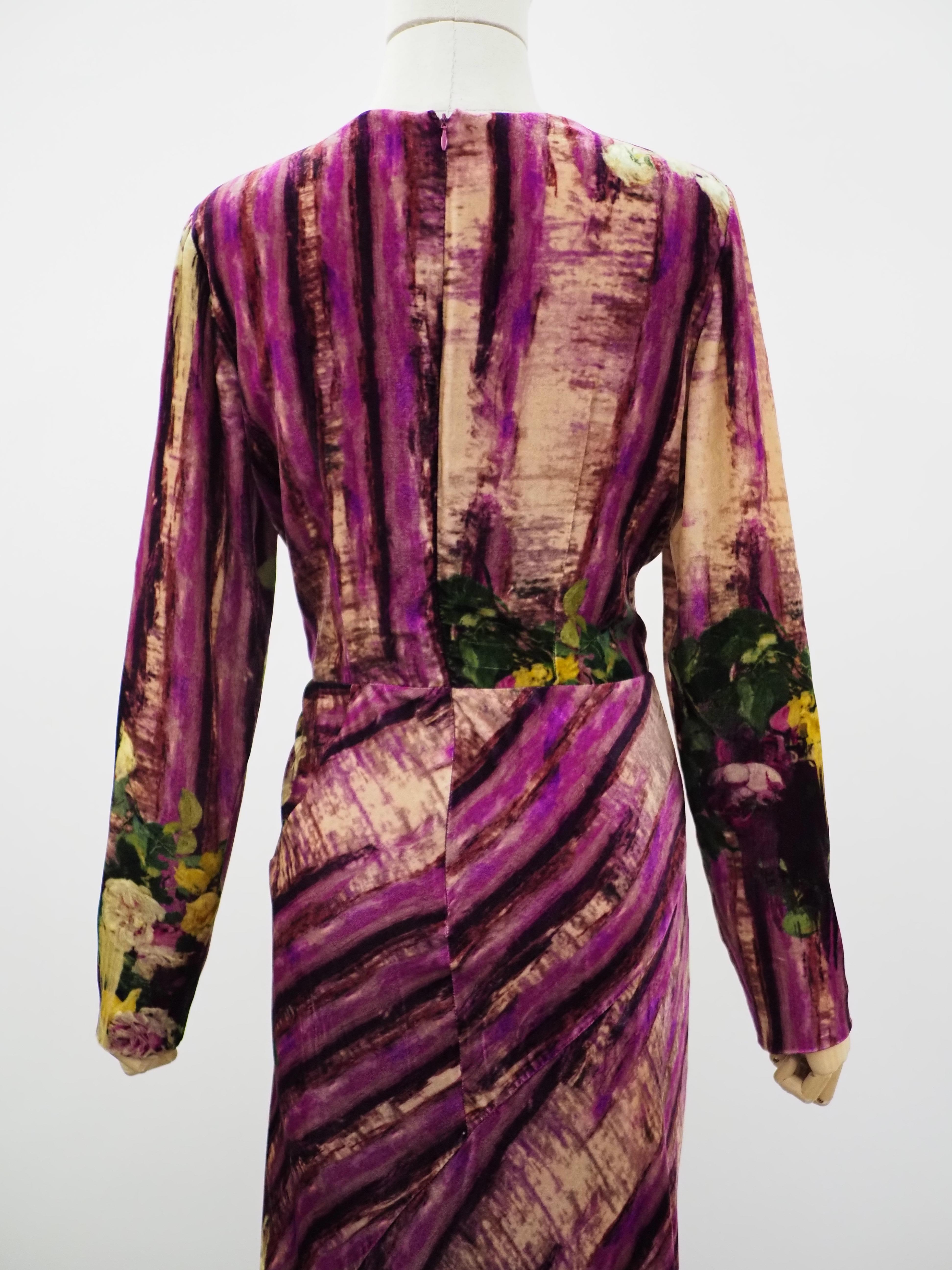 Robe longue Alberta Ferretti en viscose multicolore, neuve avec étiquette Neuf - En vente à Capri, IT