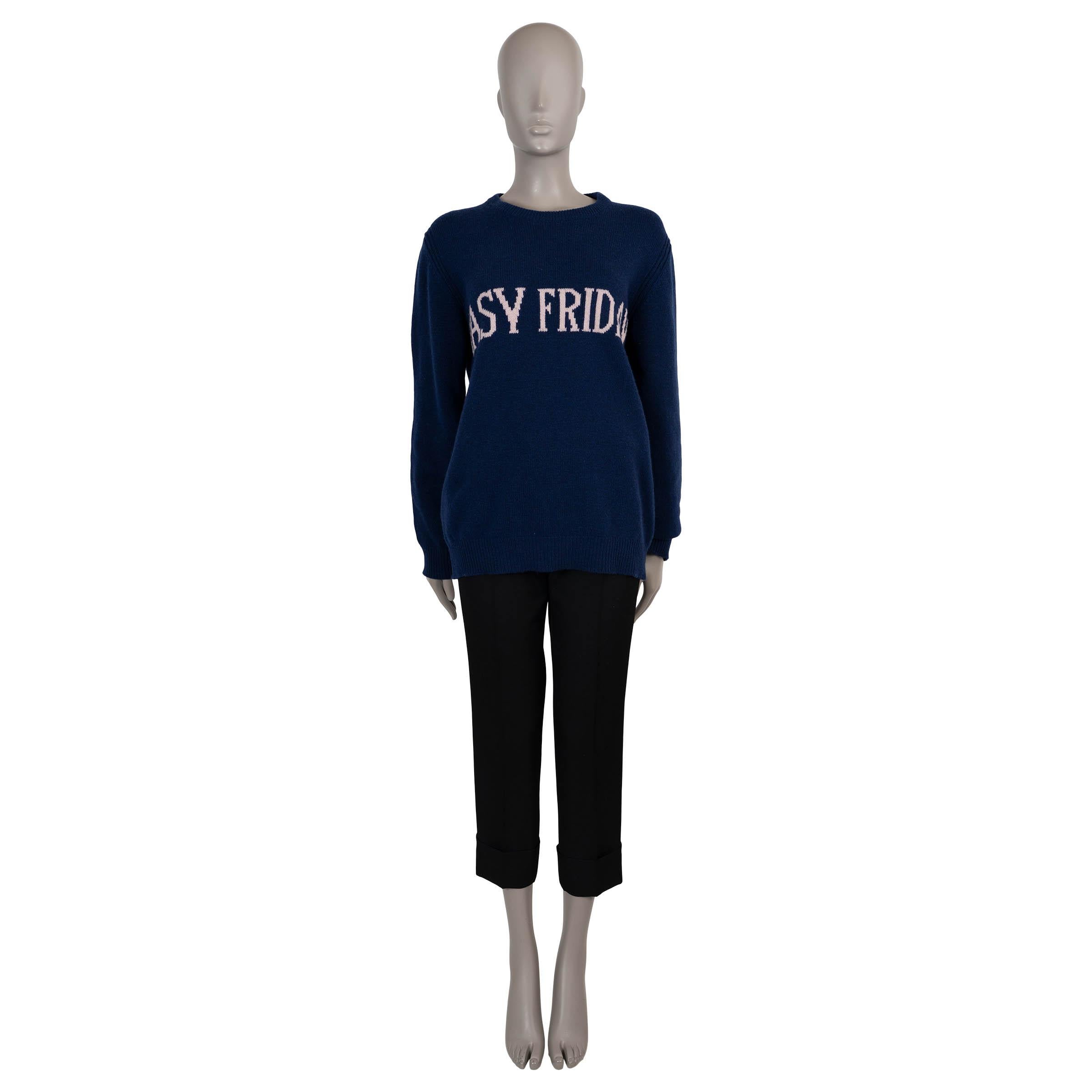 ALBERTA FERRETTI marineblauer Woll-Kaschmir EASY FRIDAYS Pullover 40 S im Zustand „Hervorragend“ im Angebot in Zürich, CH