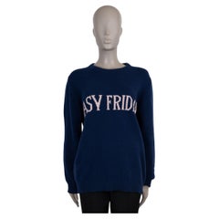 ALBERTA FERRETTI navy blue wool cashmere EASY FRIDAYS Sweater 40 S