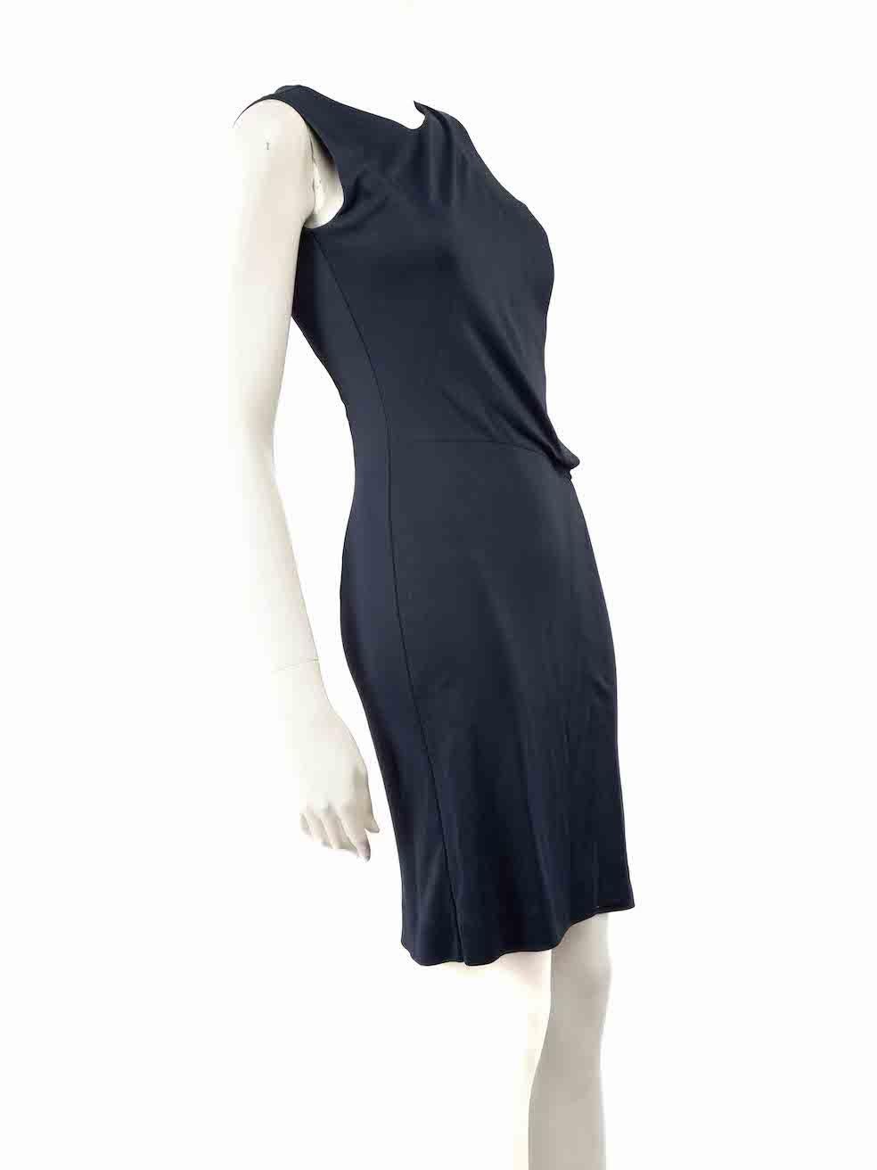 CONDITION is Very good. Hardly any visible wear to dress is evident. The size and composition label is missing on this used Alberta Ferretti designer resale item.
 
 
 
 Details
 
 
 Navy
 
 Synthetic
 
 Knee length dress
 
 Round neckline
 
