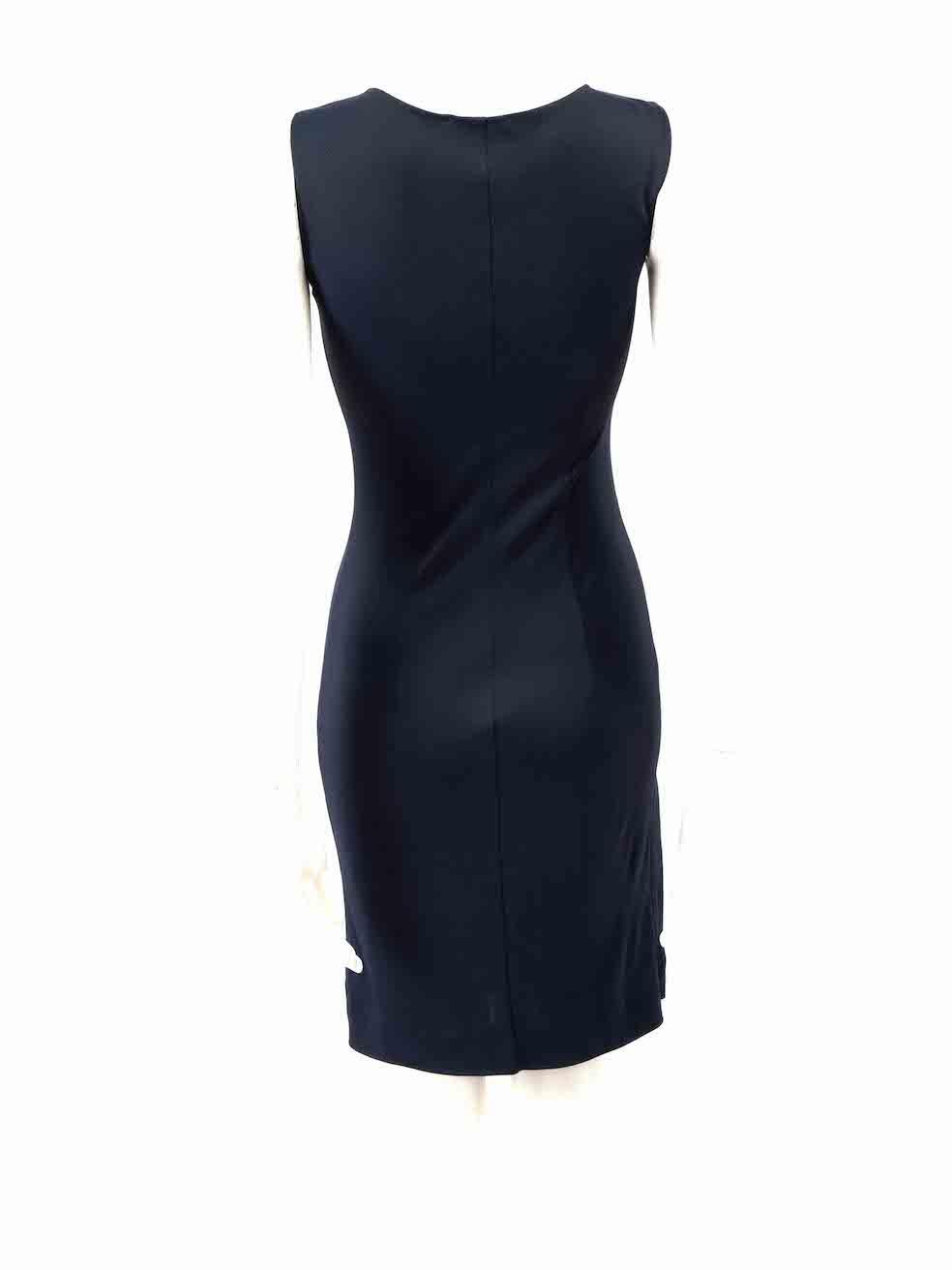 Alberta Ferretti Navy Knee Length Dress Size XS In Excellent Condition For Sale In London, GB