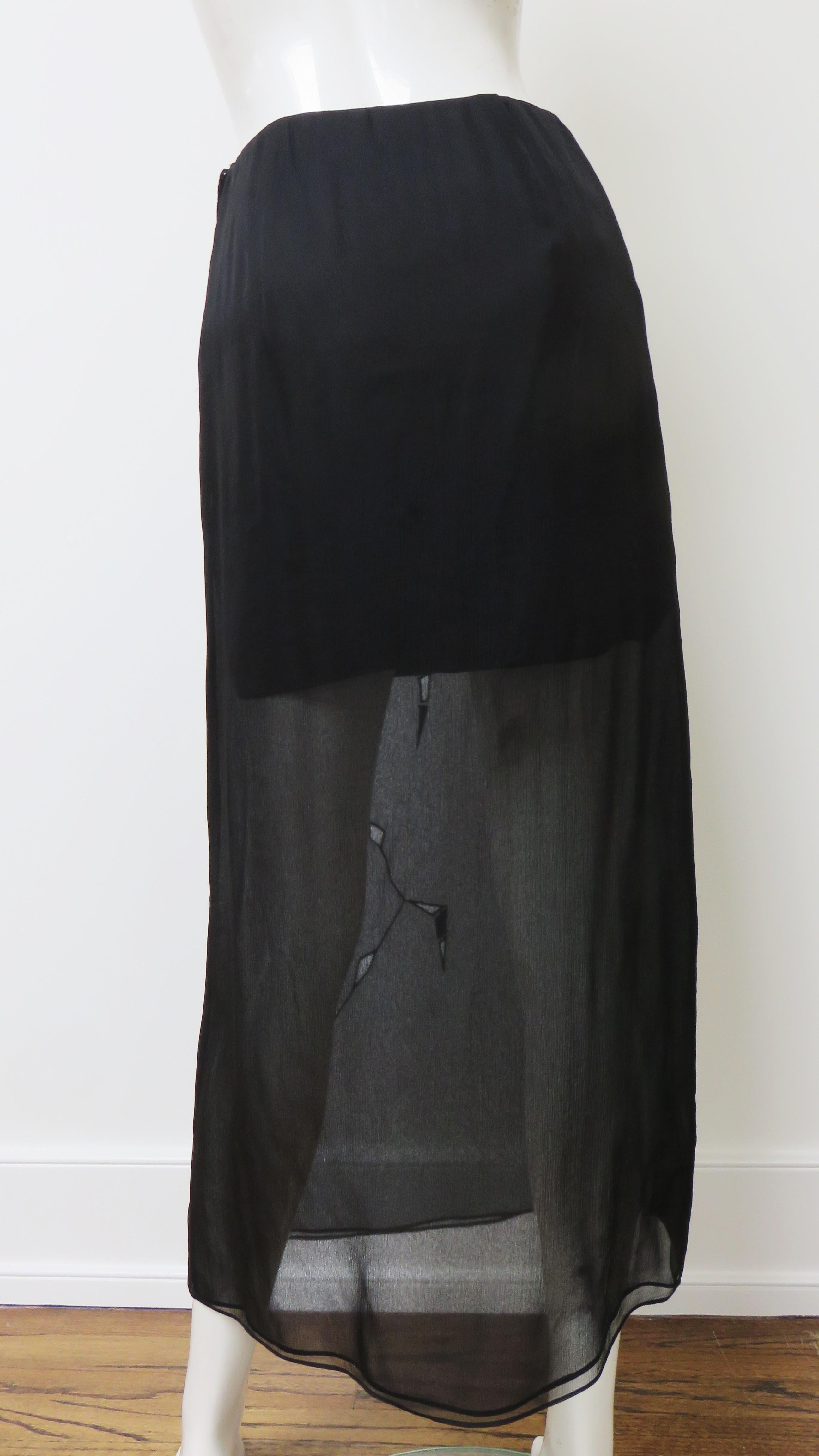 Alberta Ferretti New Silk Embroidered Midi Mini Skirt For Sale 6