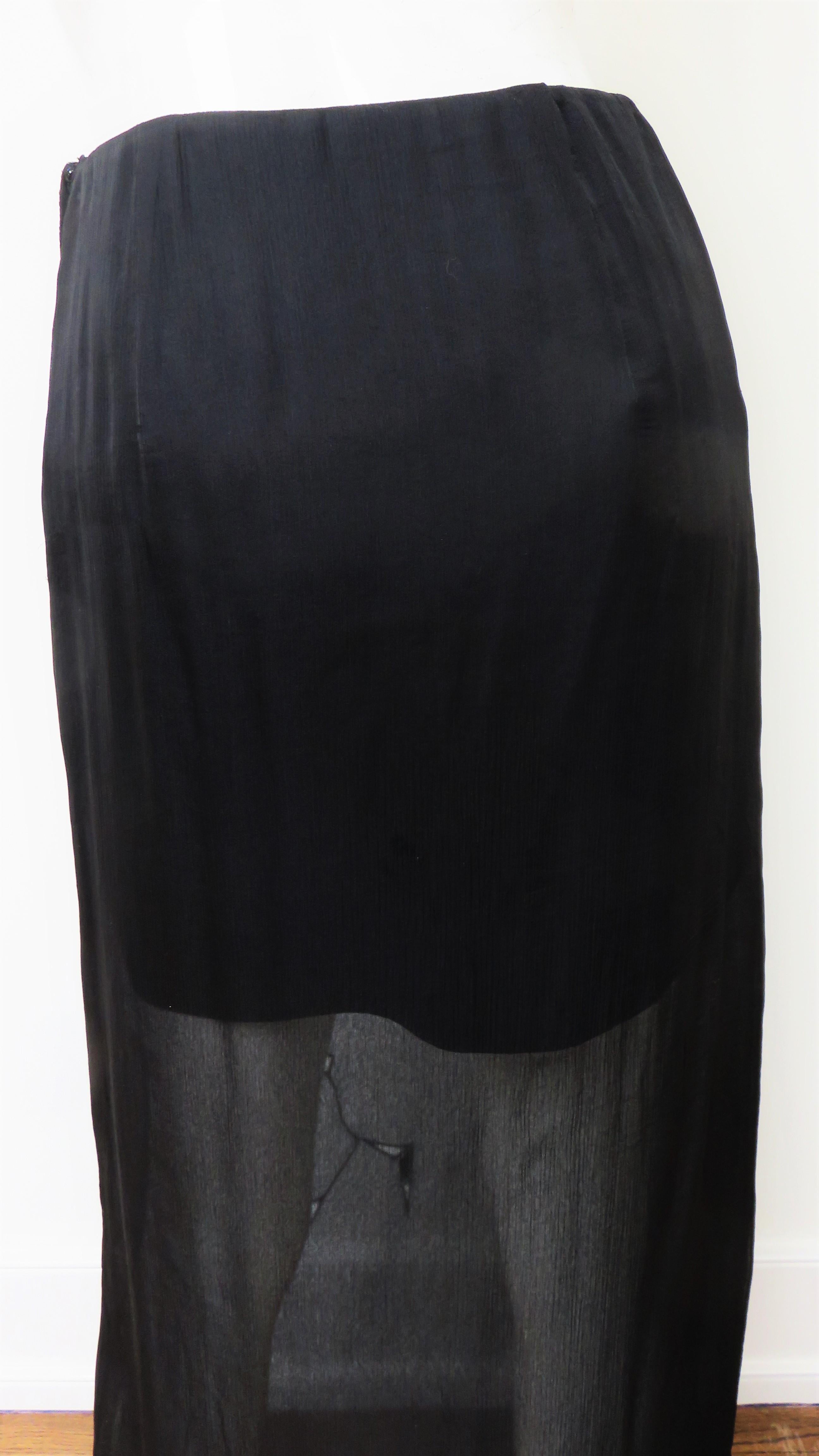 Alberta Ferretti New Silk Embroidered Midi Mini Skirt For Sale 7