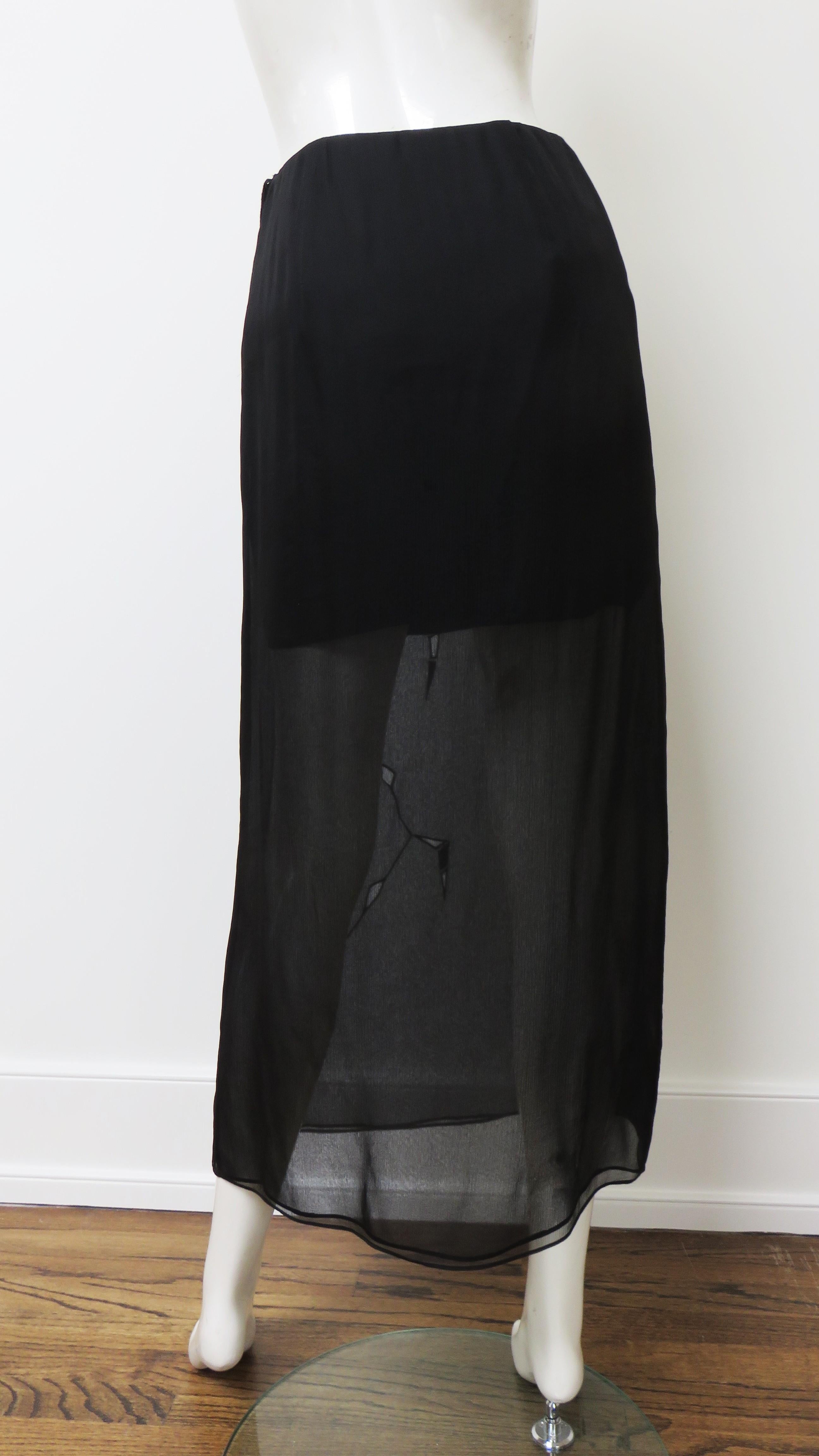 Alberta Ferretti New Silk Embroidered Midi Mini Skirt For Sale 8