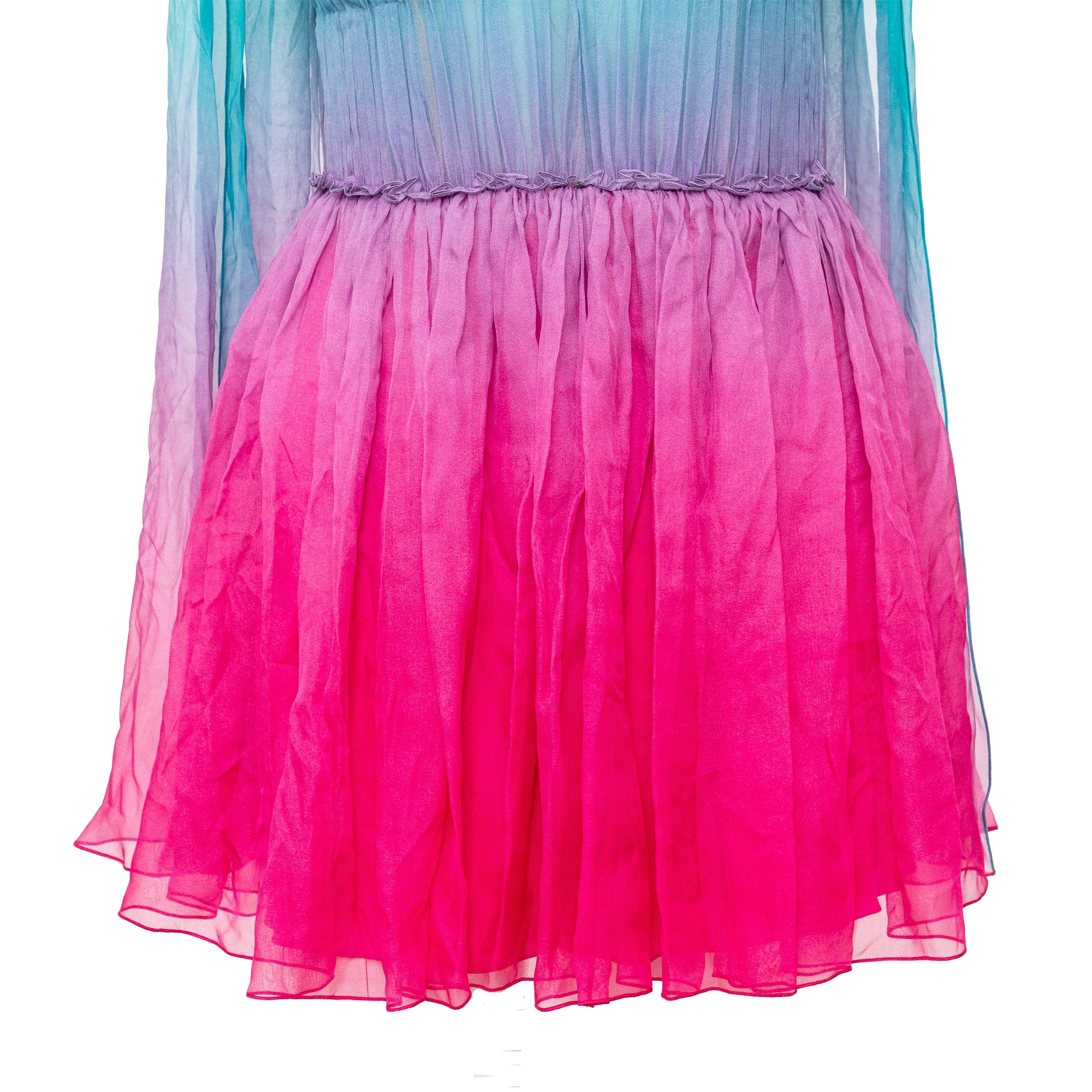 Alberta Ferretti Ombré Mini Dress - '10s In Excellent Condition For Sale In Milano, IT
