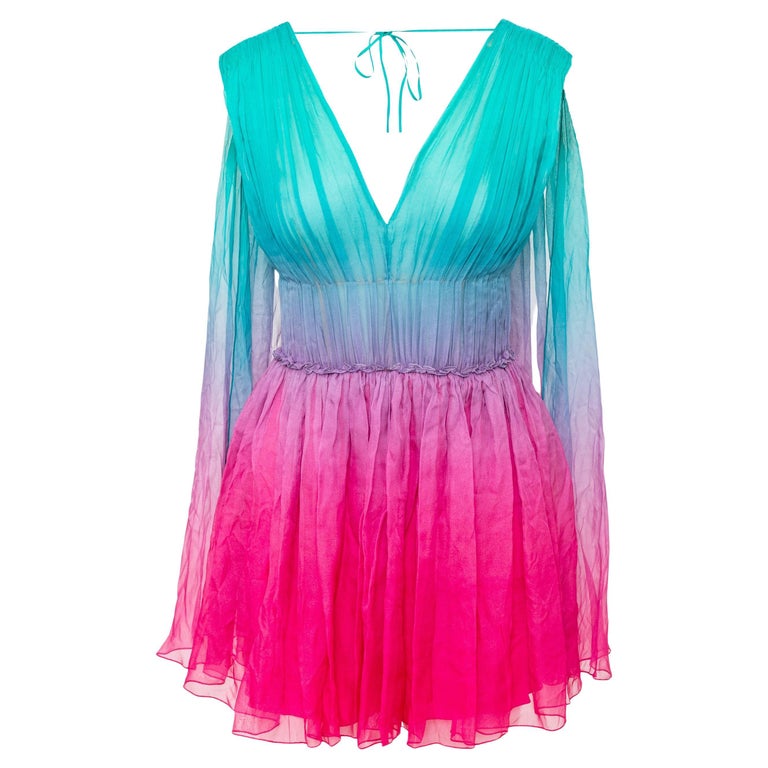 alberta ferretti mini dress Alberta Ferretti Gathered Sleeveless Mini Dress